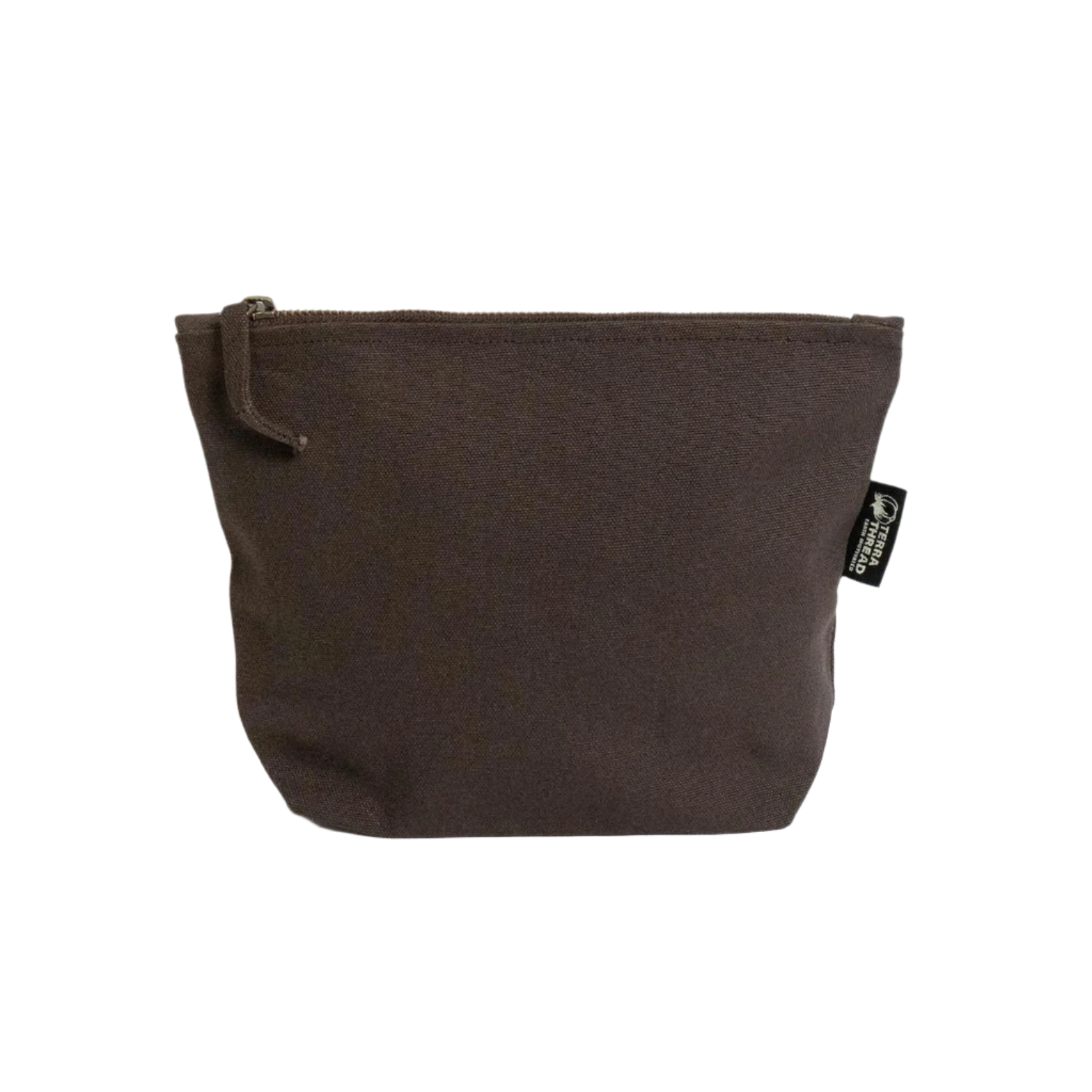 TERRA THREAD® - Eco friendly Makeup Bag Sustainable GOTS & Fair Trade Certified in charcoal.
