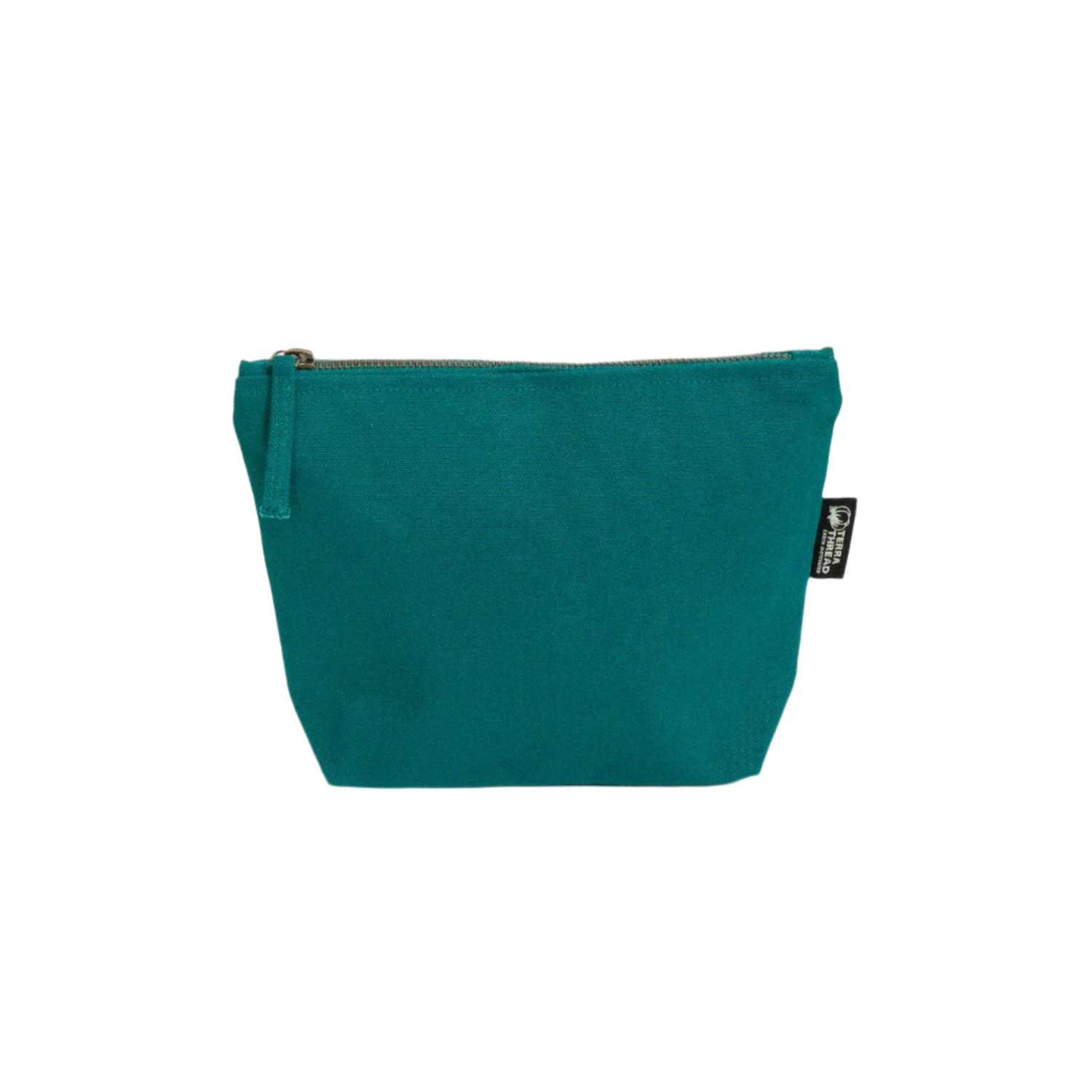 TERRA THREAD® - Eco friendly Makeup Bag Sustainable GOTS & Fair Trade Certified i teal.