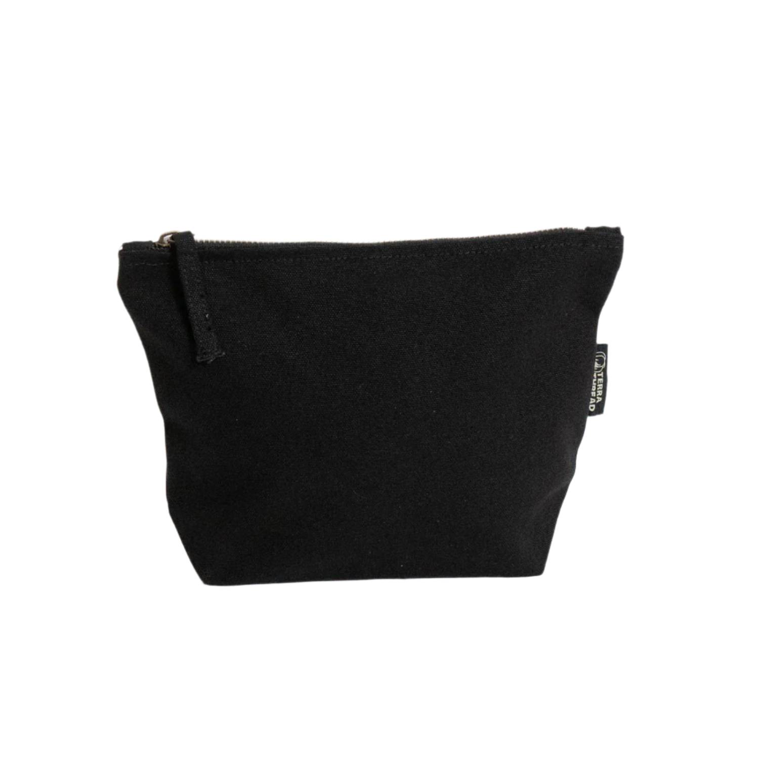 TERRA THREAD® - Eco friendly Makeup Bag Sustainable GOTS & Fair Trade Certified in black.