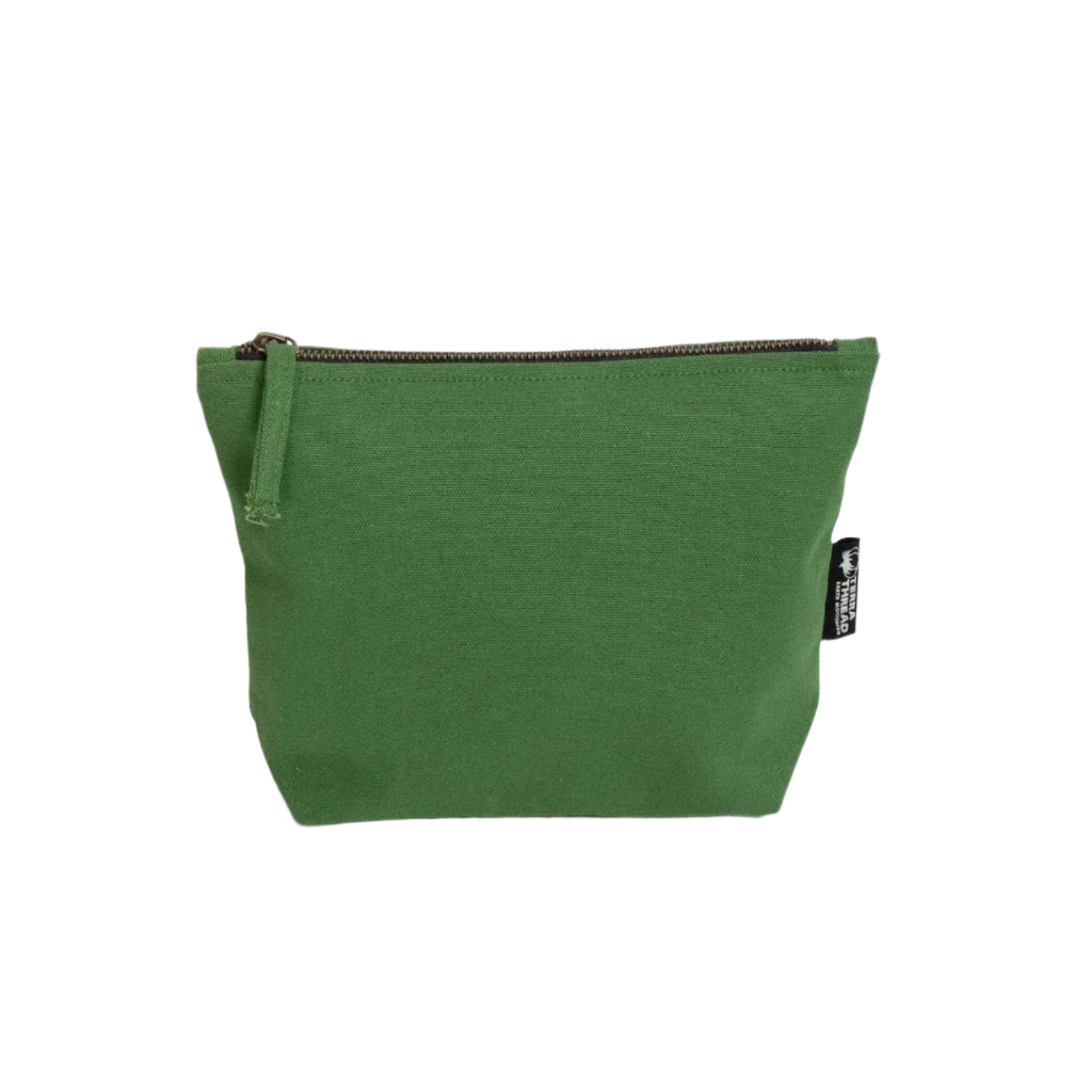 TERRA THREAD® - Eco friendly Makeup Bag Sustainable GOTS & Fair Trade Certified in moss.