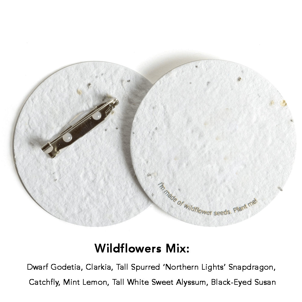 Customizable Seeded Paper 2-Inch Button - Made in the USA wildflower
