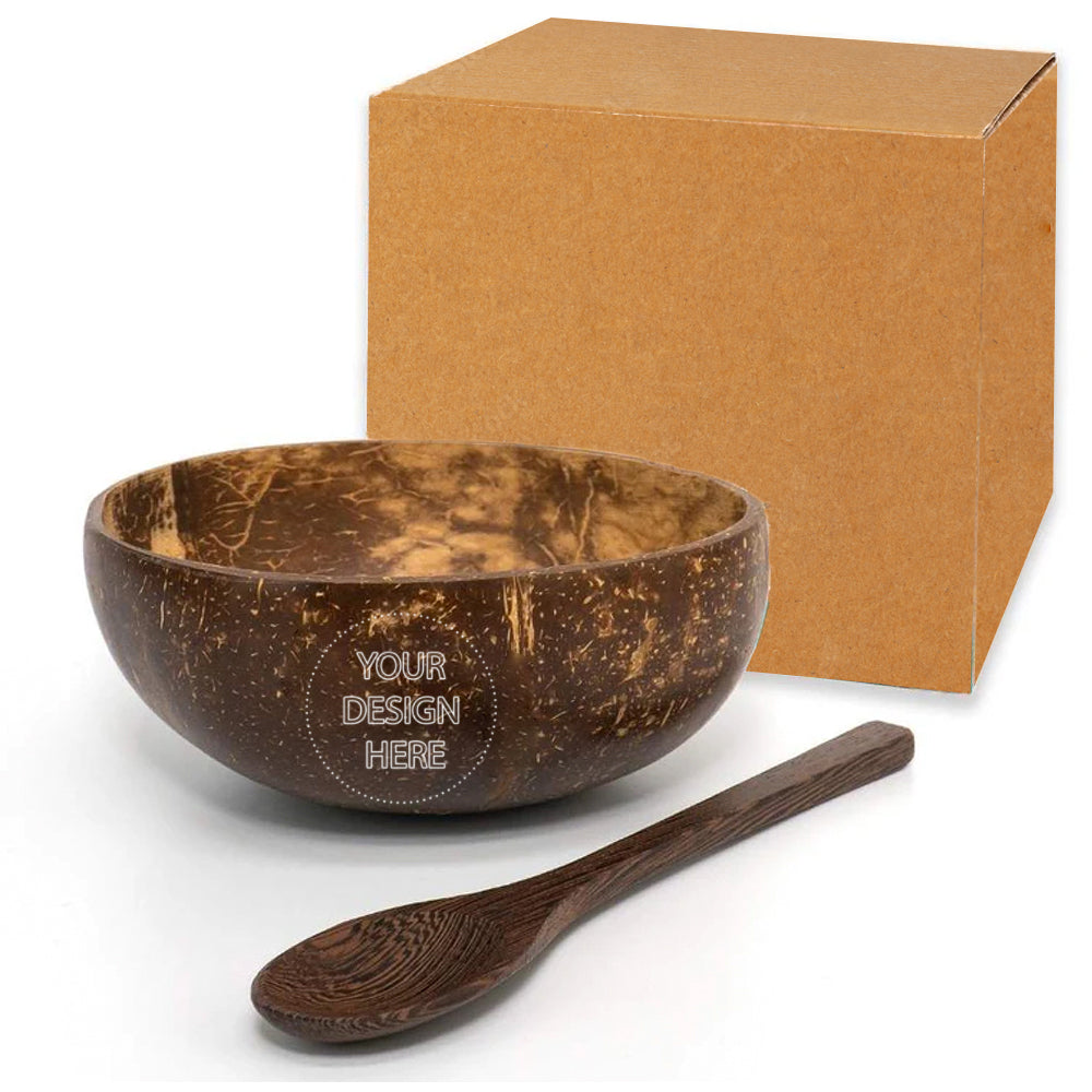 Classic Coconut Bowl & Spoon with kraft box.