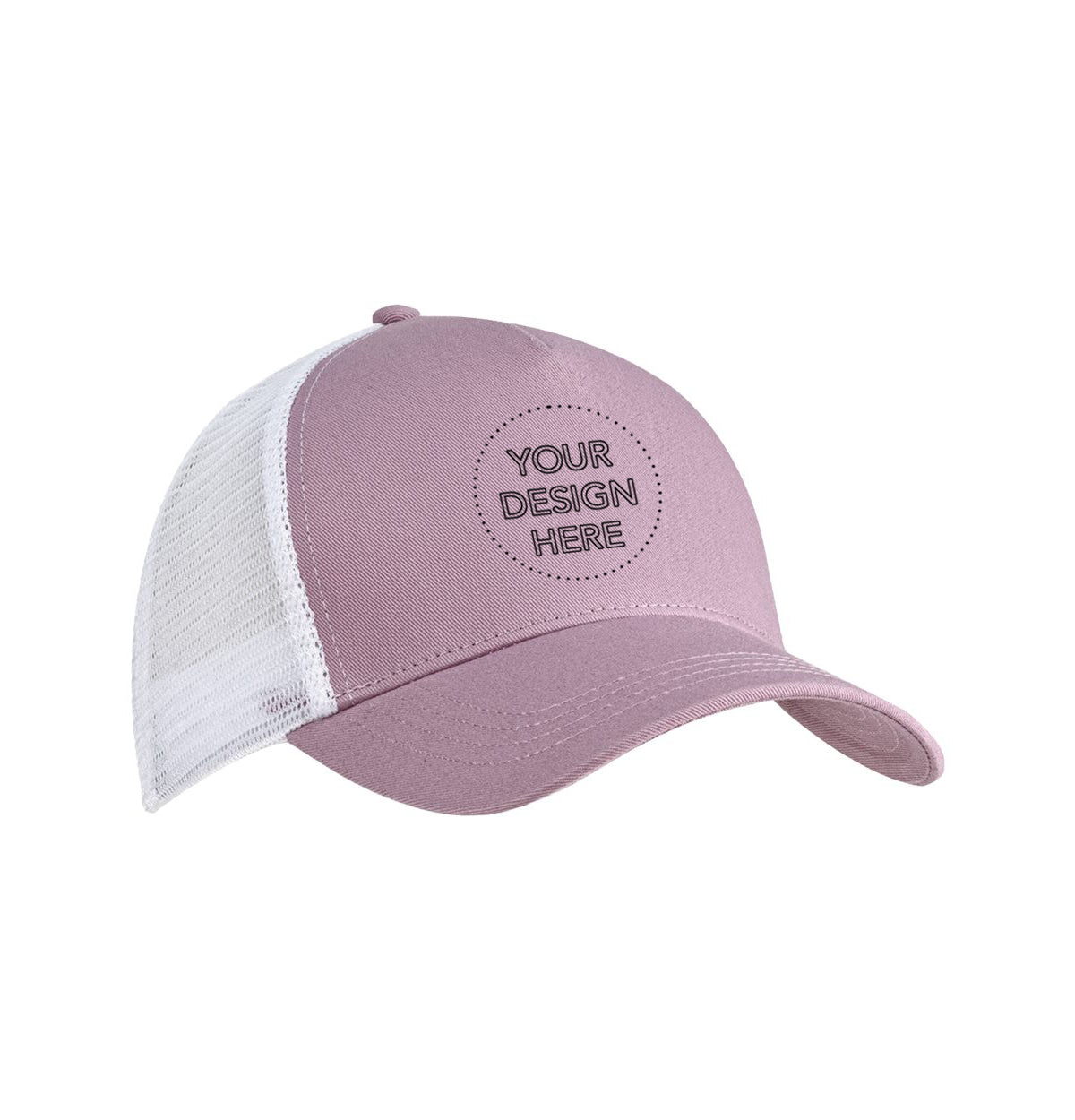 Custom branded Econscious Eco-Blend 5-Panel Trucker Hat in Lilac