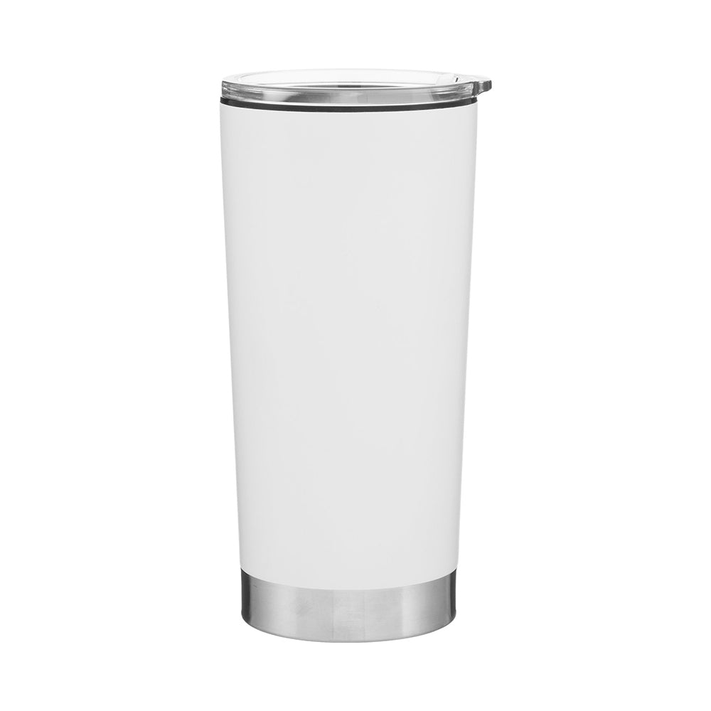 Customized h2go® 20 oz Fargo Recycled Stainless Steel Tumbler in white.
