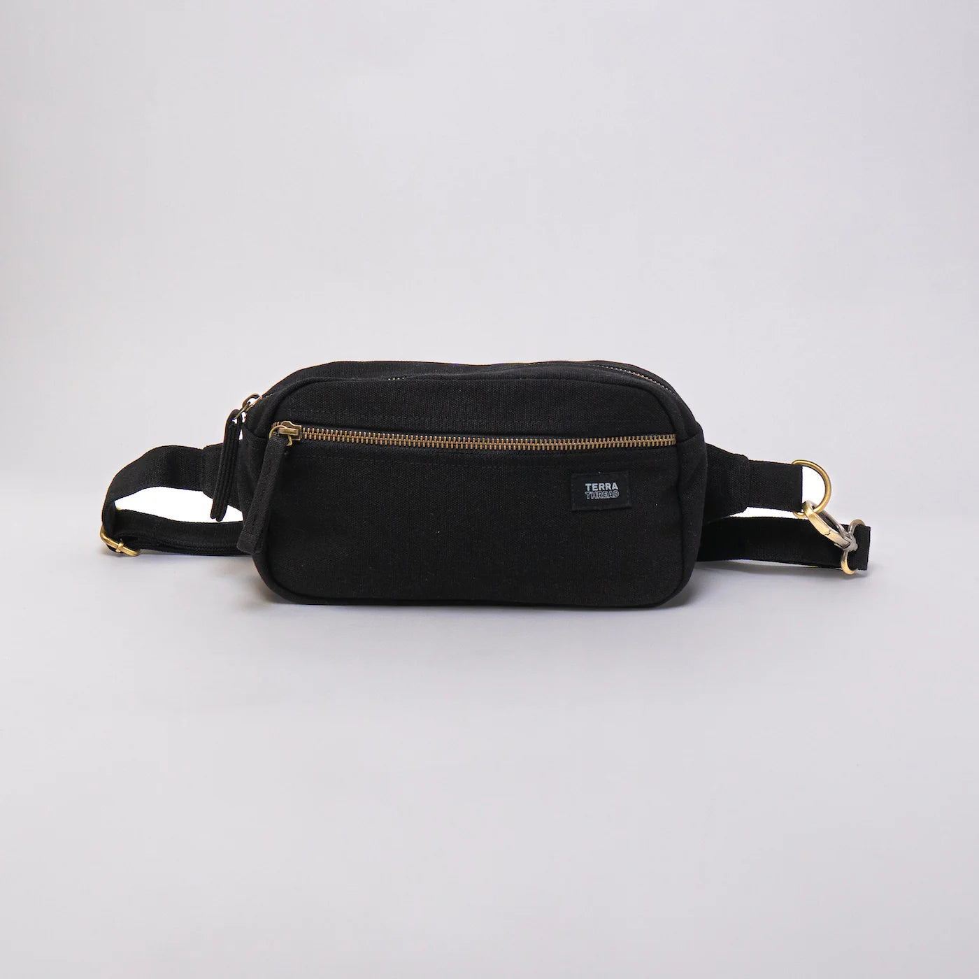 Customizable Terra Thread Fairtrade Waist Pack in black.