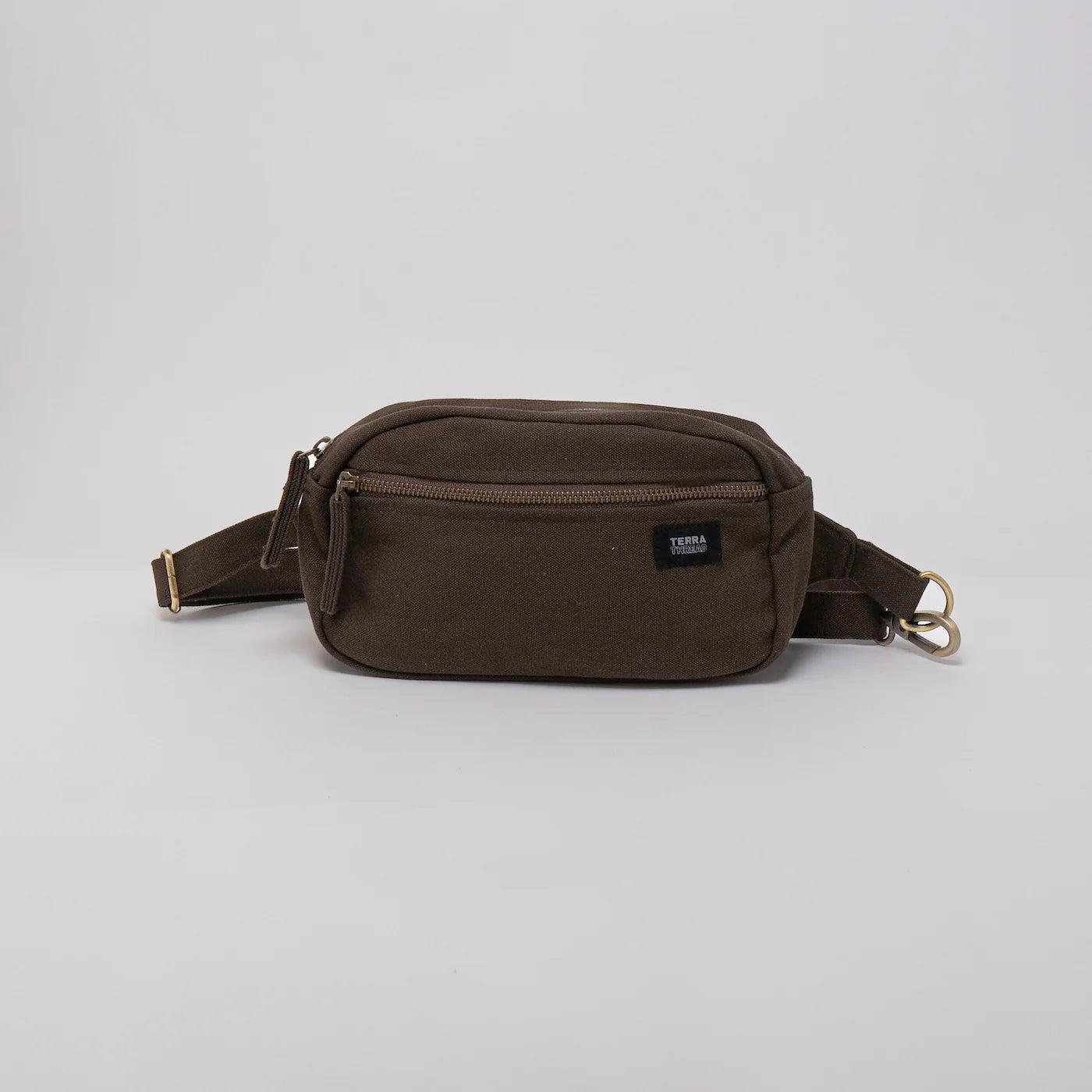 Customizable Terra Thread Fairtrade Waist Pack in brown.