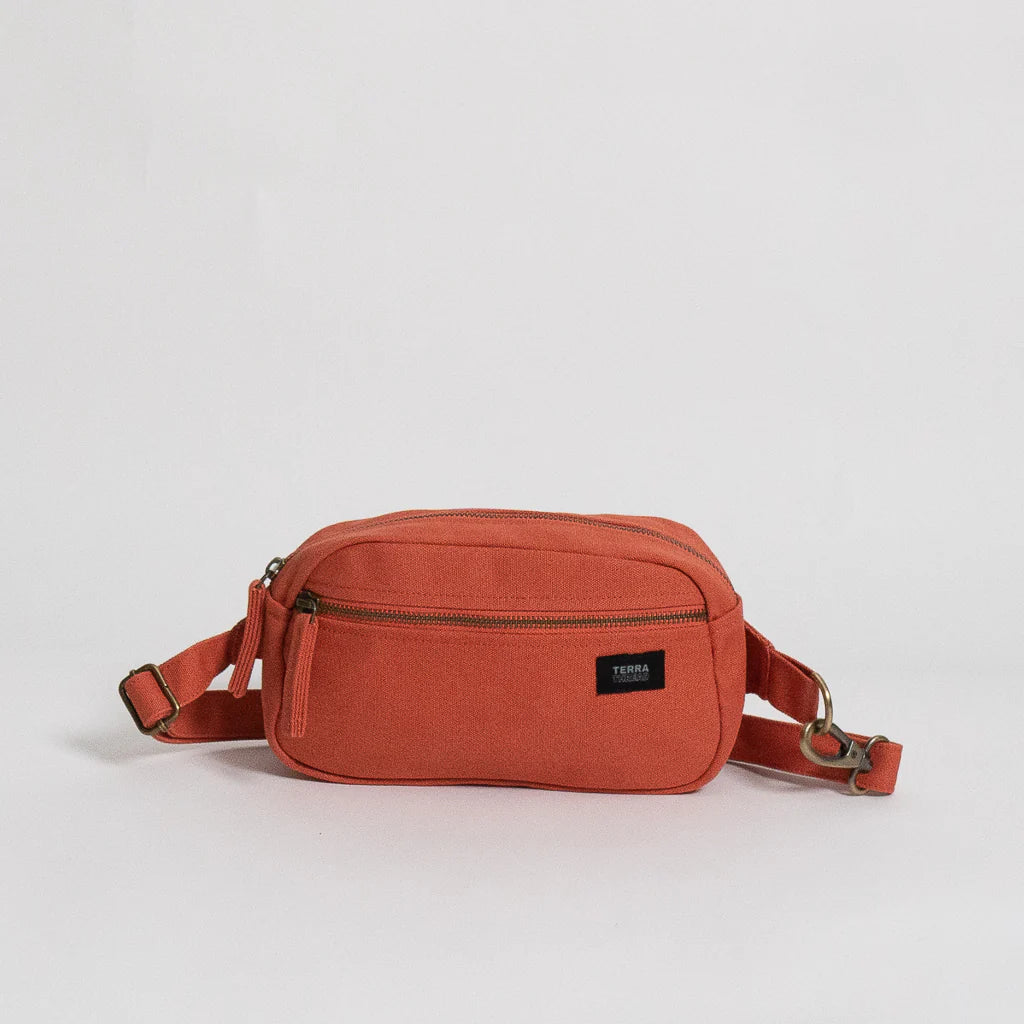 Customizable Terra Thread Fairtrade Waist Pack in orange.