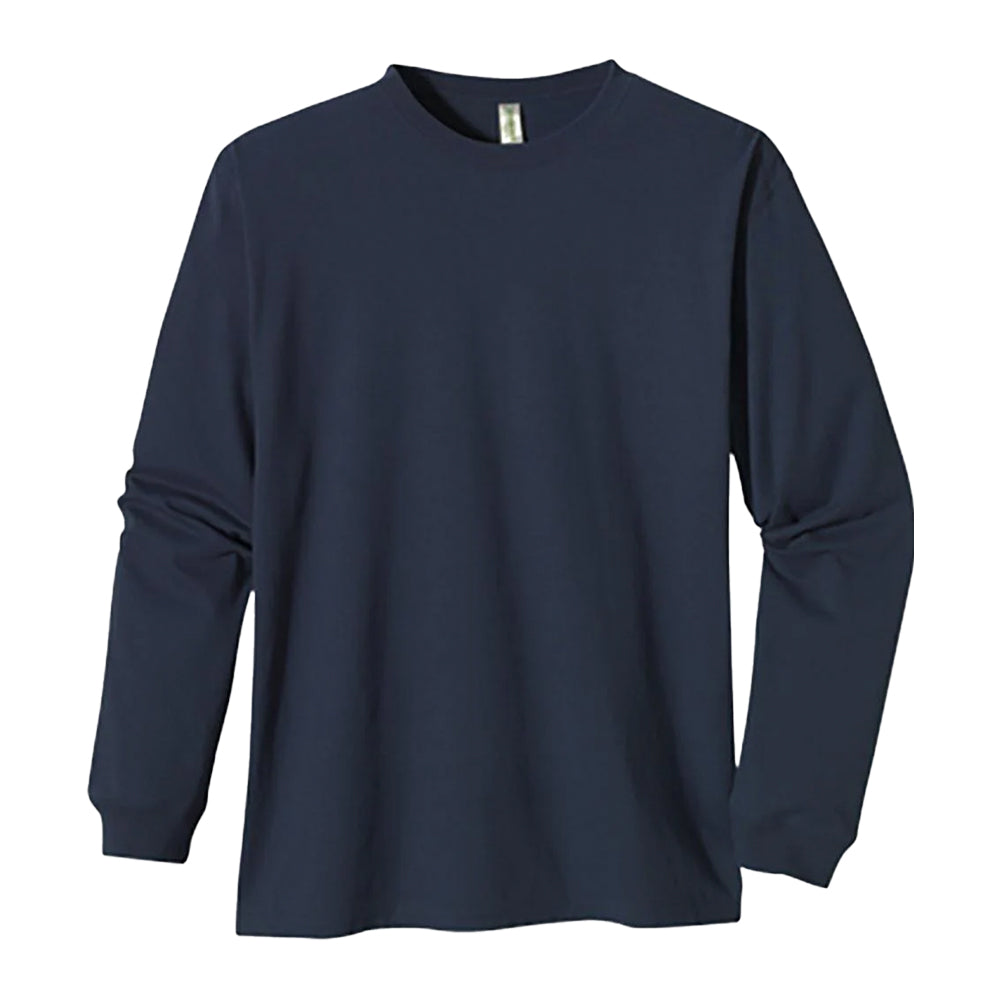 Customizable Econscious Organic Cotton Men's Long Sleeve T-Shirt in navy.