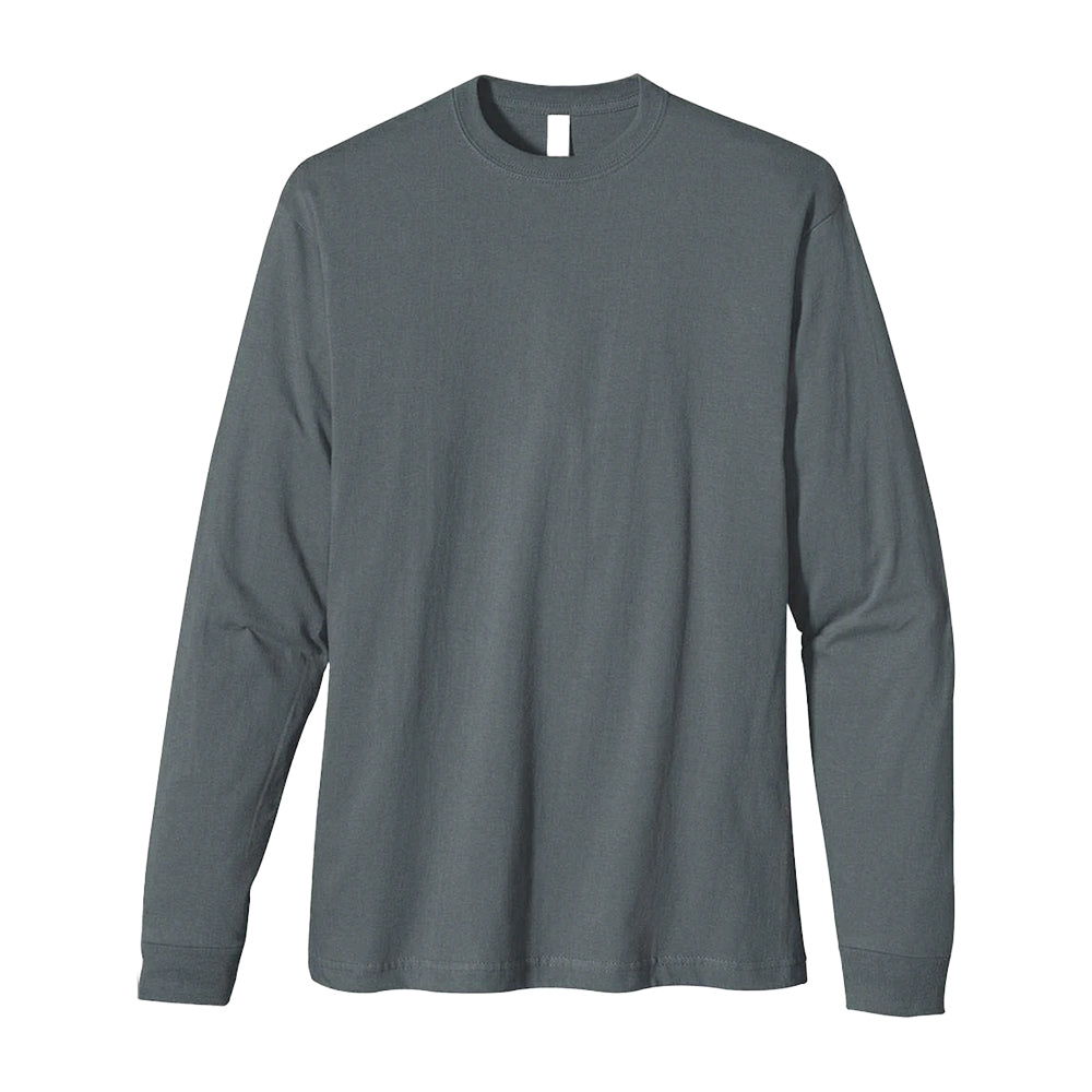 Customizable Econscious Organic Cotton Men's Long Sleeve T-Shirt in gray.