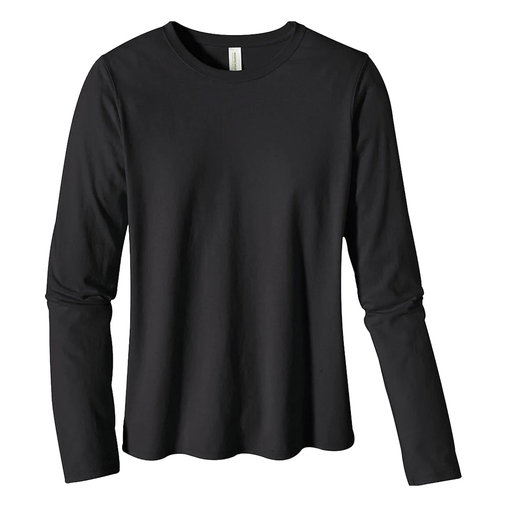 Customizable Econscious Organic Cotton women's long-Sleeve T-Shirt in black.