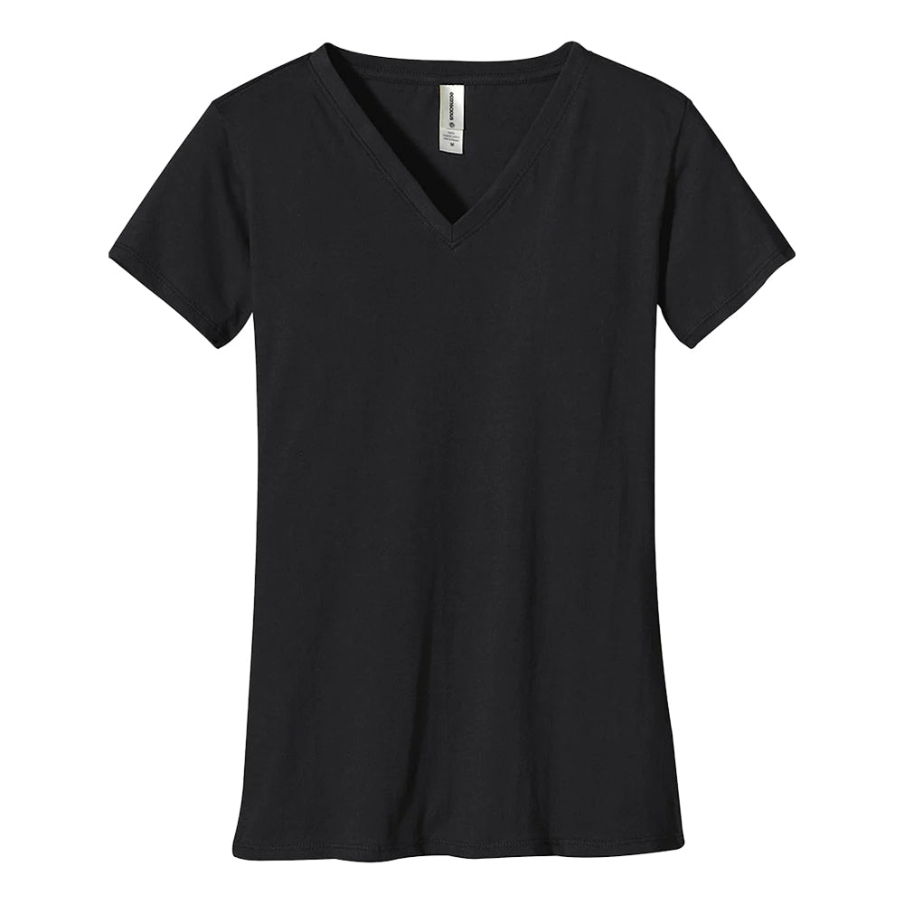 Customizable Econscious Women's v-neck t-shirt in black.