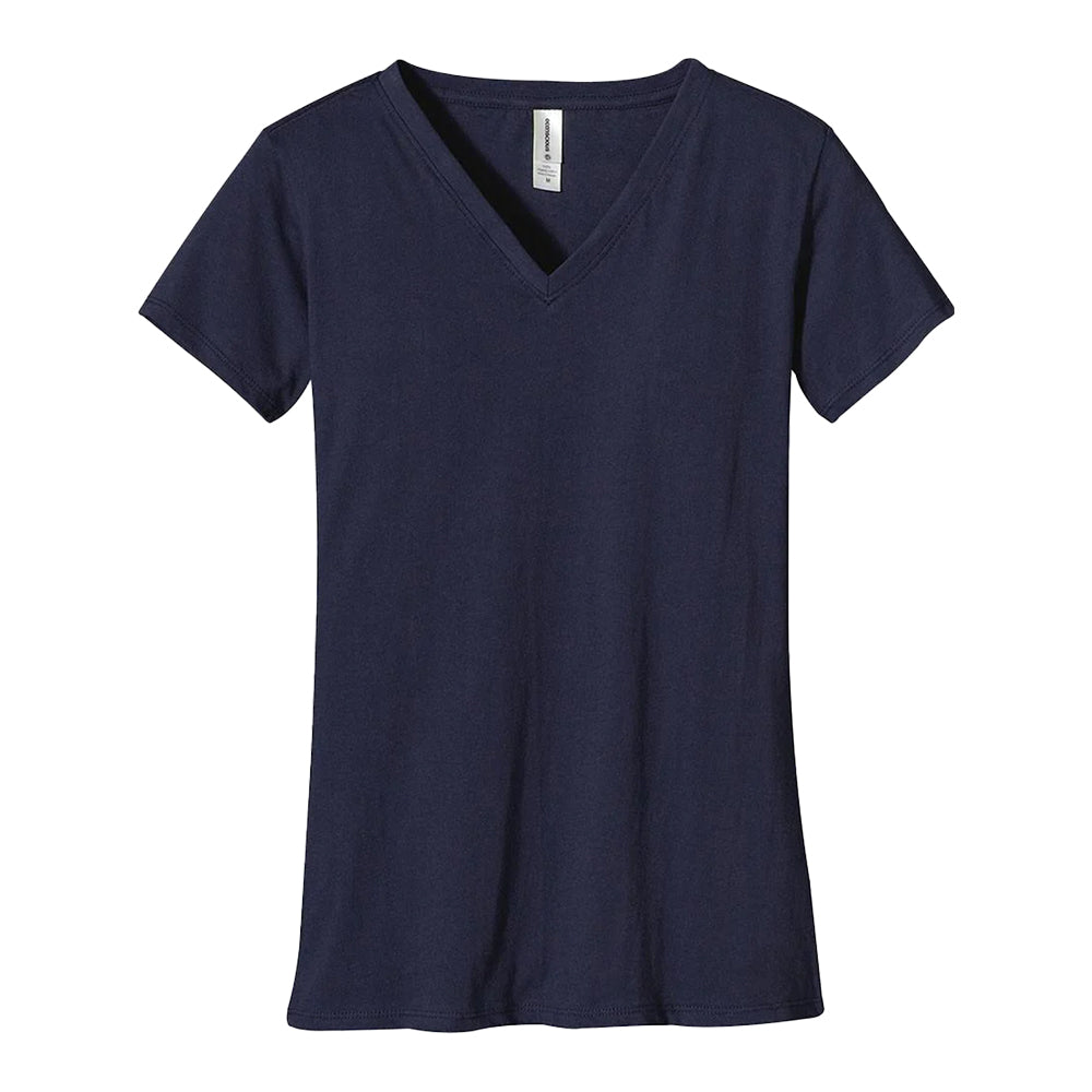 Customizable Econscious Women's v-neck t-shirt in navy.