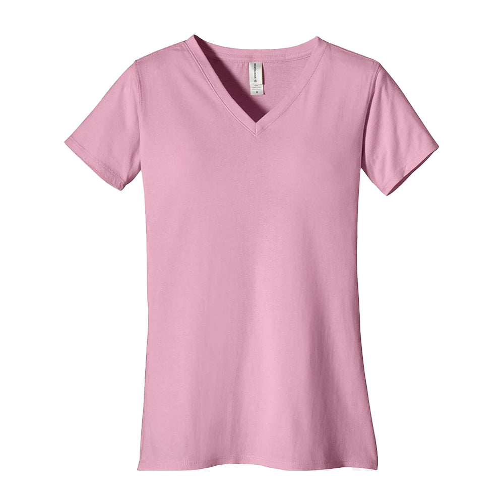 Customizable Econscious Women's v-neck t-shirt in pin k.