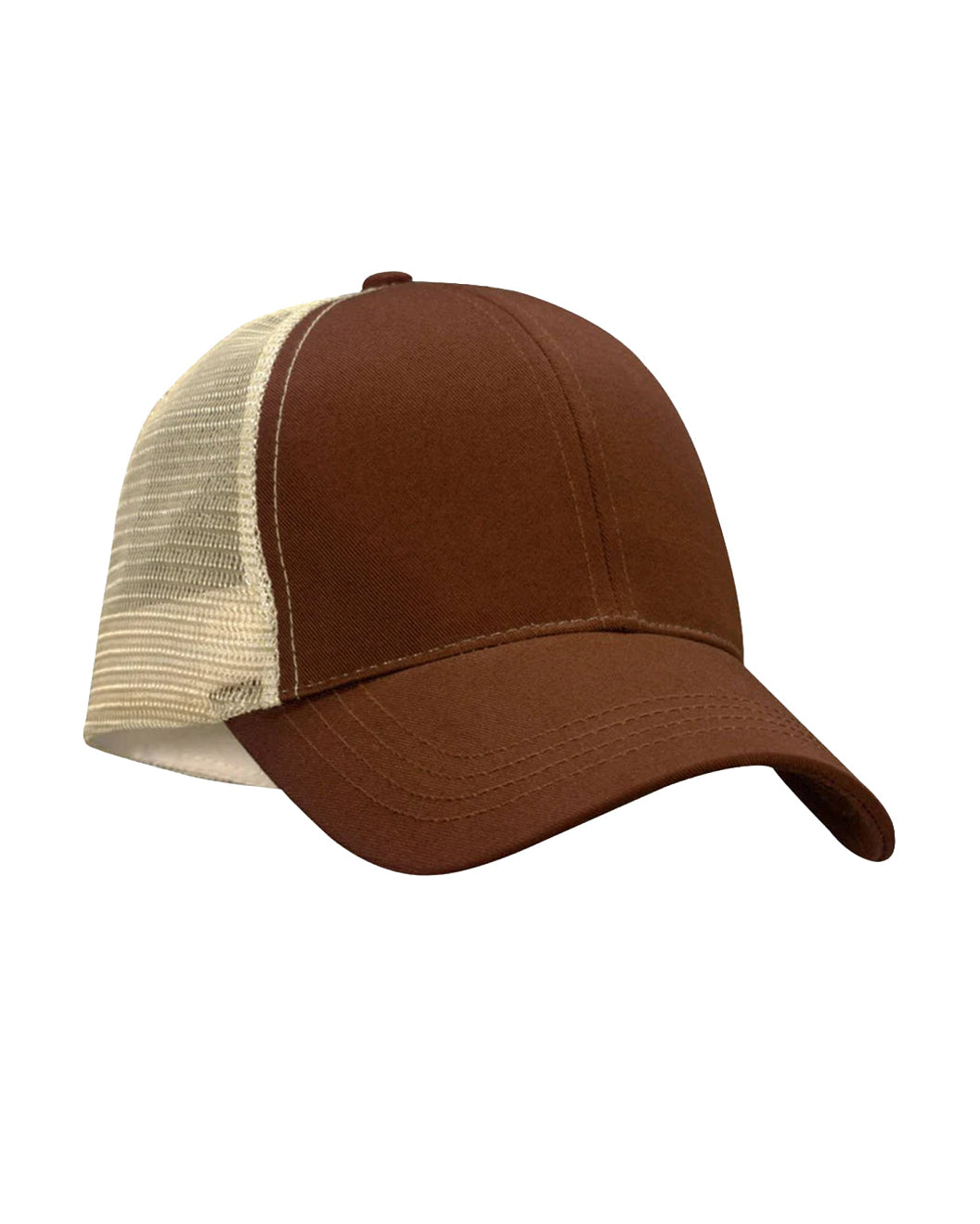 Customizable Econscious Eco-Blend Trucker Hat in brown.