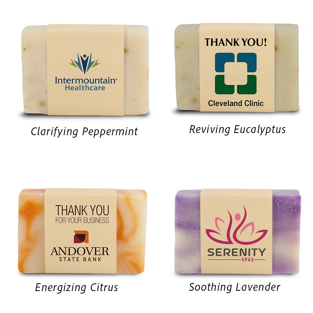 Customizable mini soaps in a multiple scents.