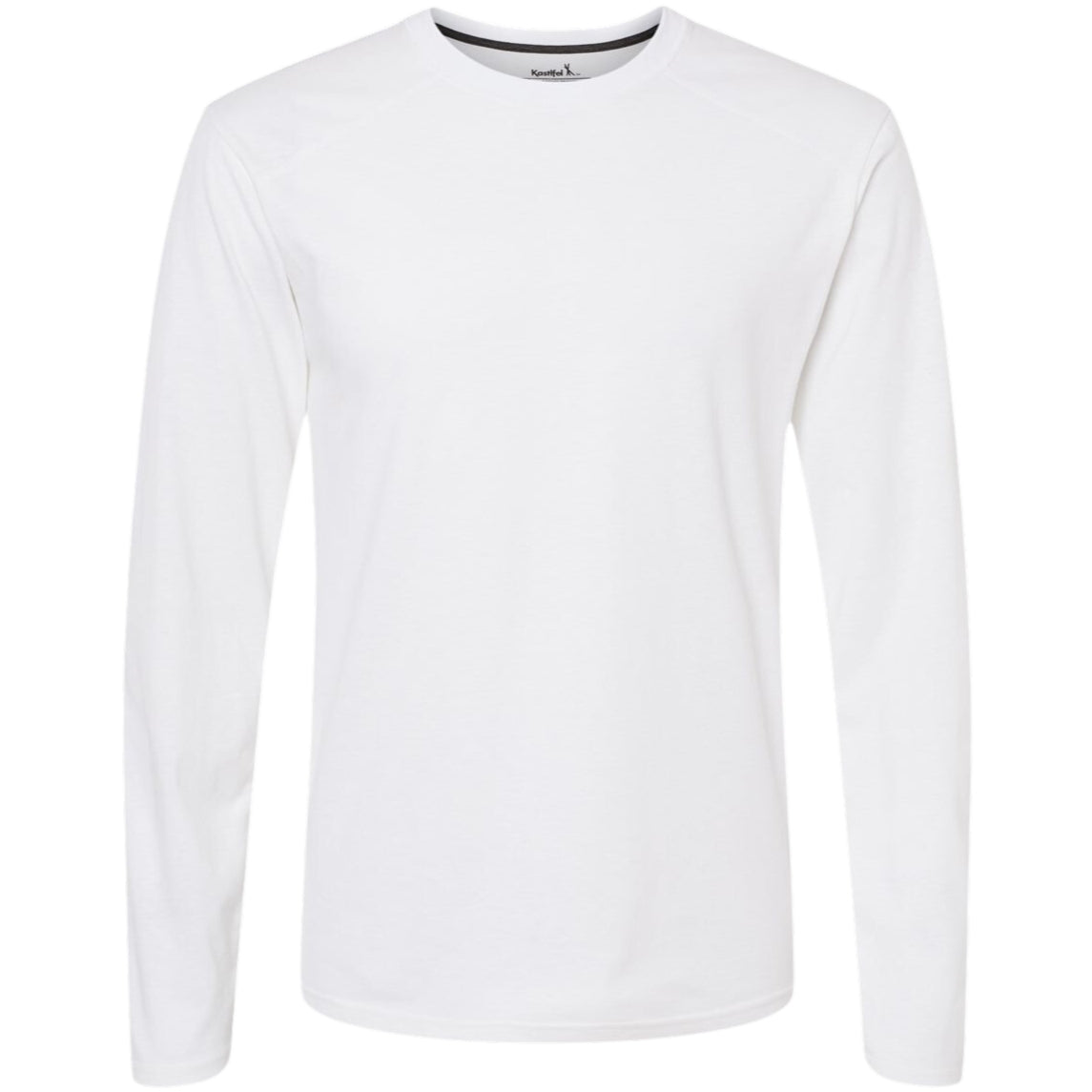 Customizable kastlfel recycledsoft long sleeve shirt in white.