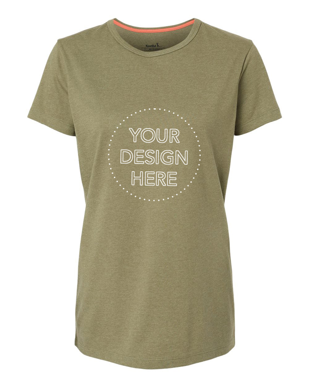 Customizable Kastlfel recycledsoft t-shirt women in moss green.