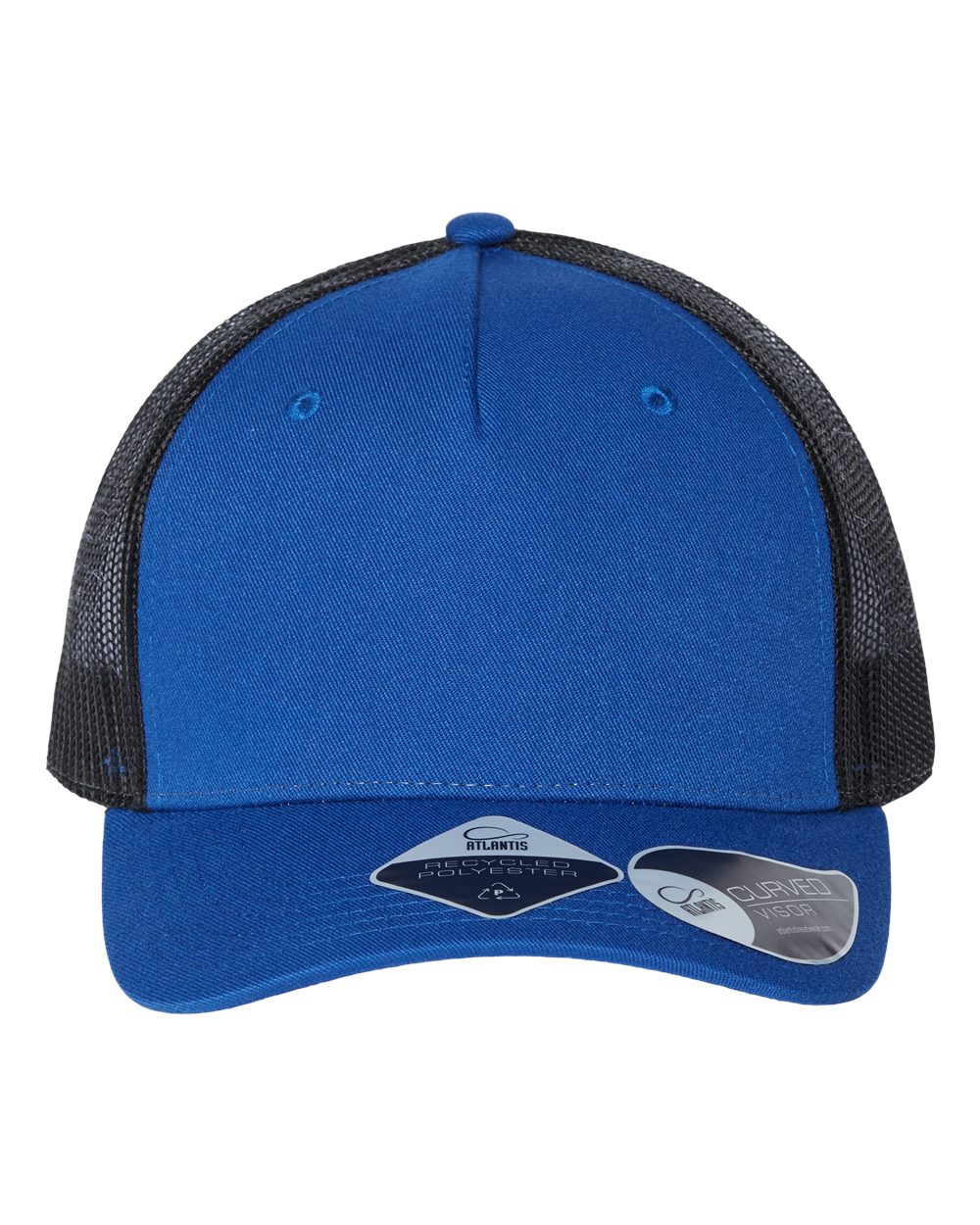 Customizable recycled polyester Atlantis truck hat in royal blue