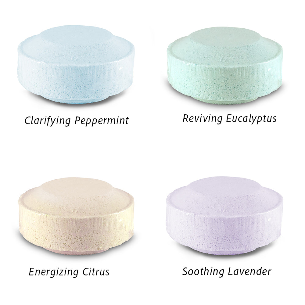 customizable shower steamers in multiple scents.