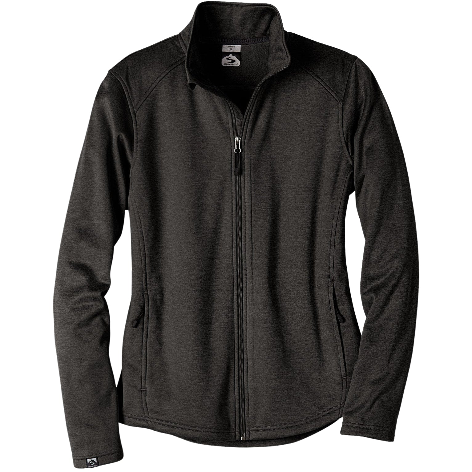 Customizable Storm Creek women's Stabilizer performance fleece jacket in jet black.