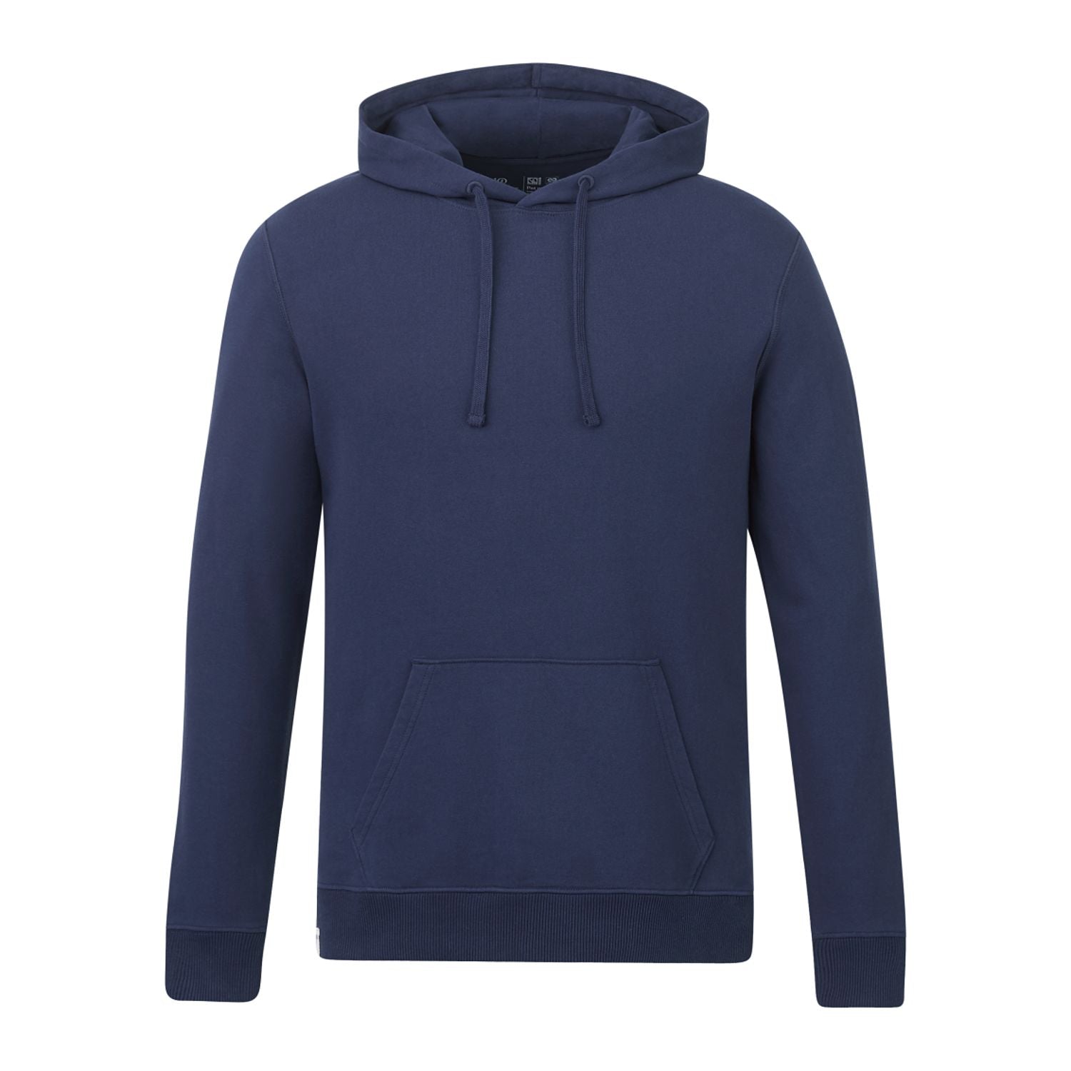 Customizable Tentree men's organic cotton french terry classic hoodie in dress blue.
