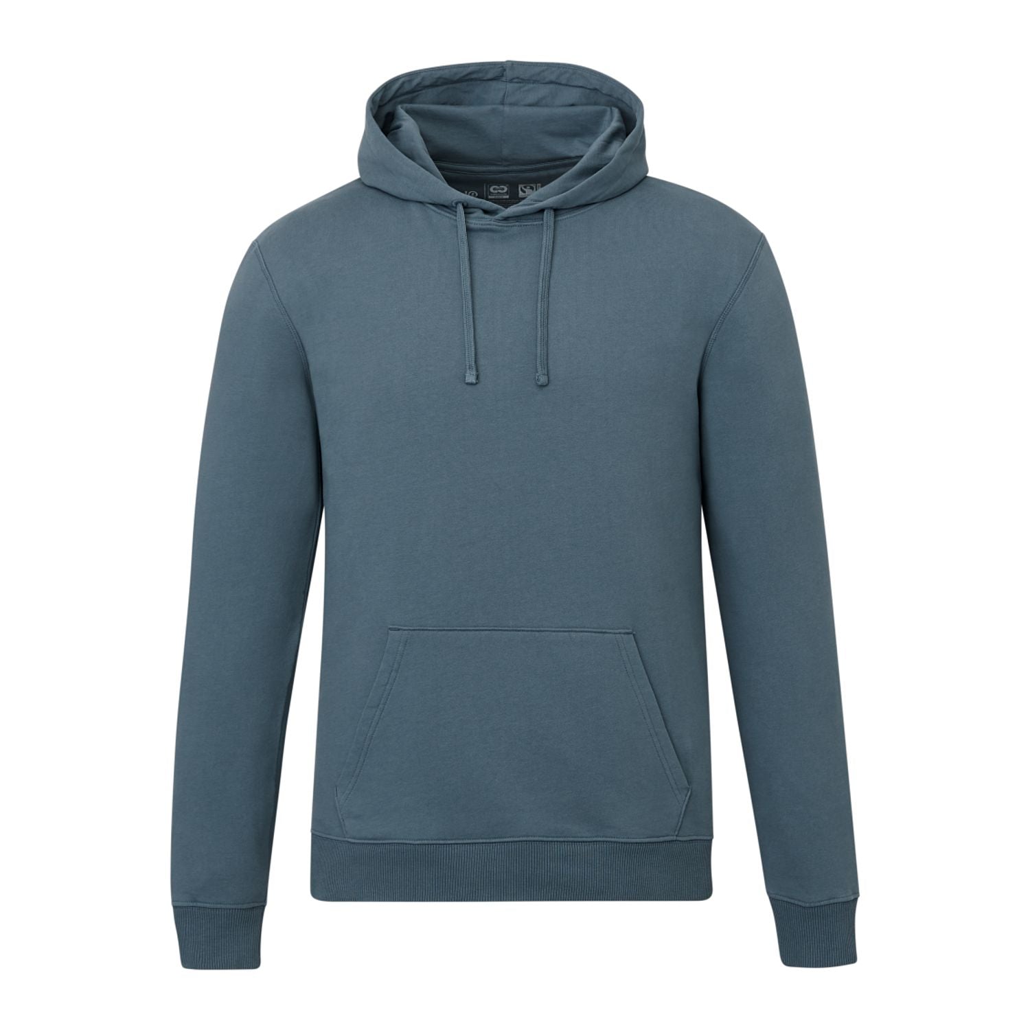 Customizable Tentree men's organic cotton french terry classic hoodie in vintage blue.
