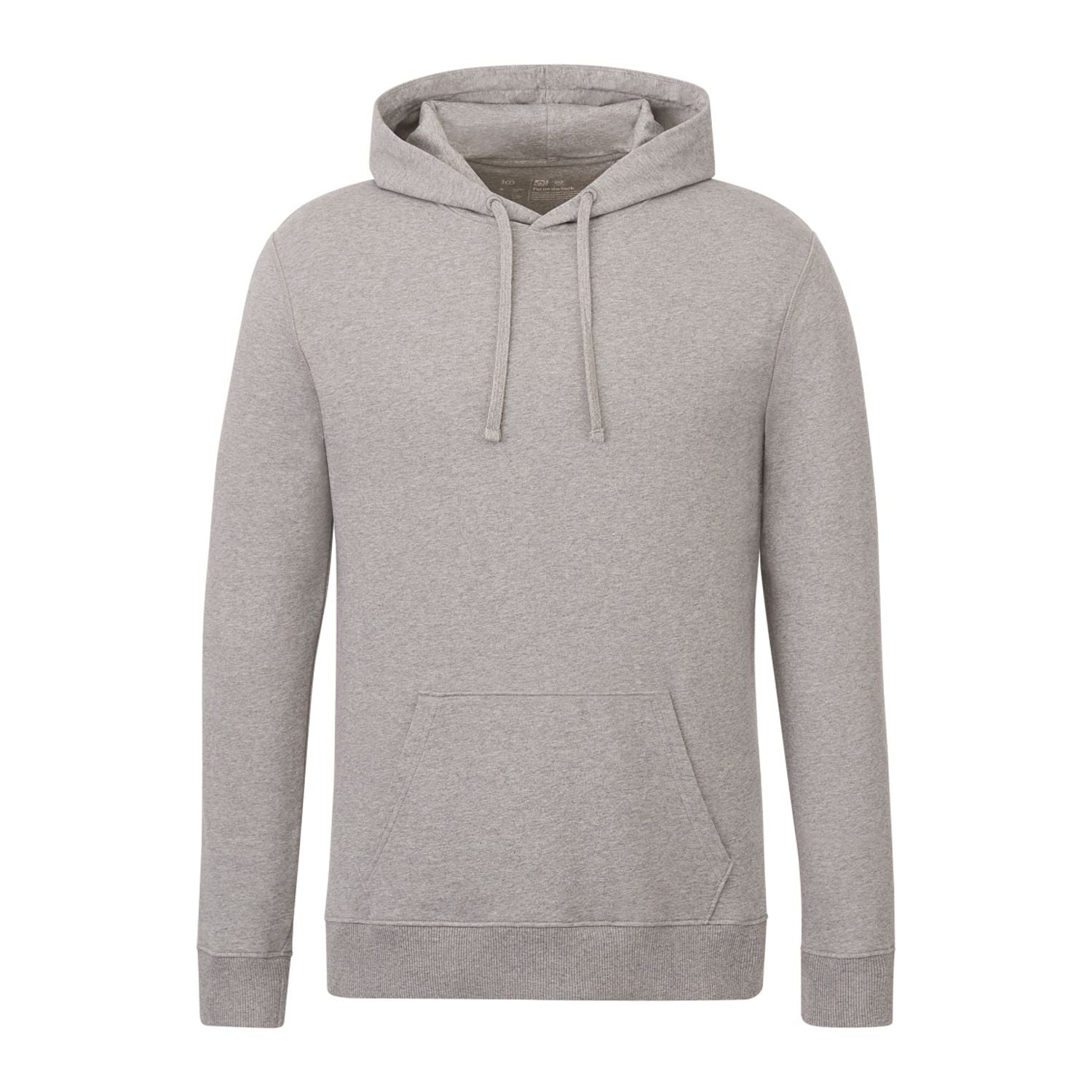 Customizable Tentree men's organic cotton french terry classic hoodie in heather gray.