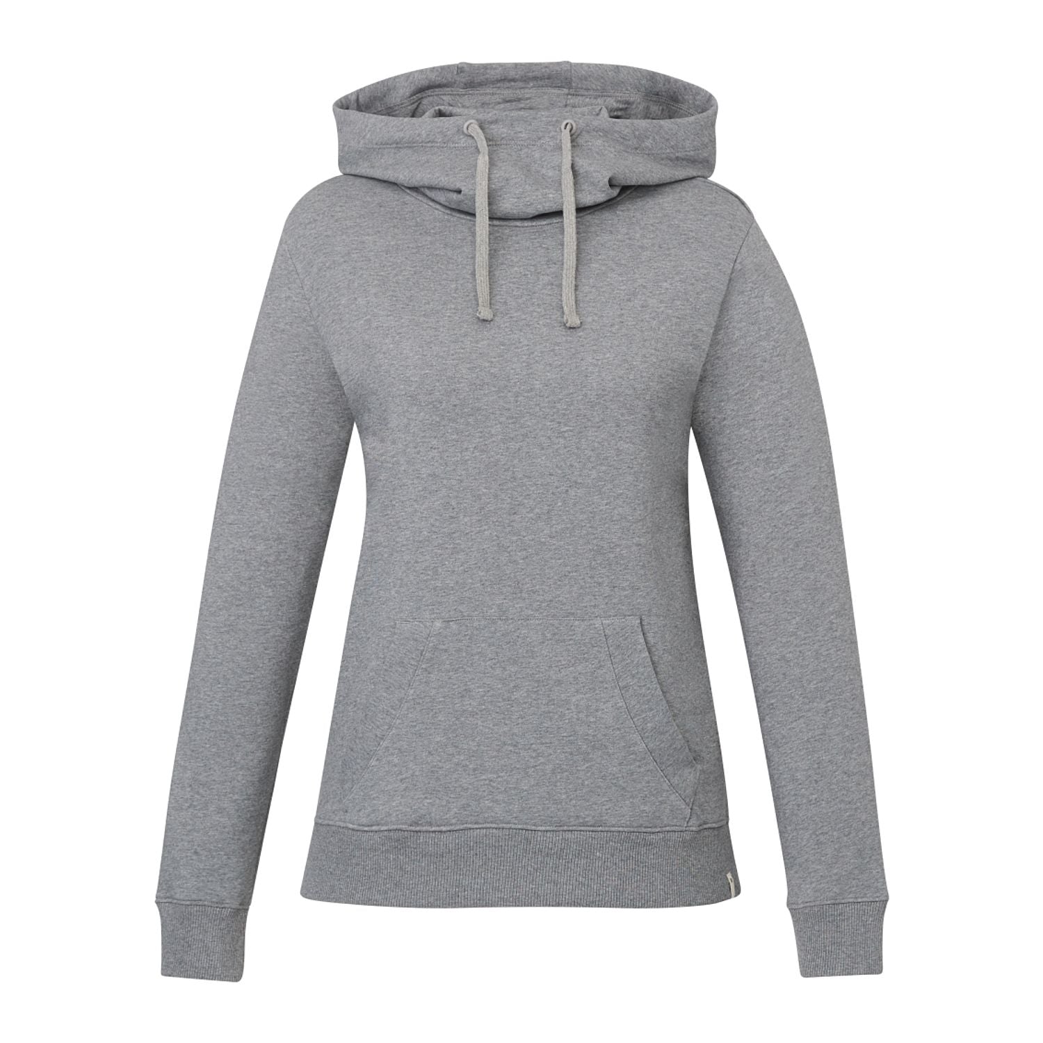 Customizable Tentree women's organic cotton banshee hoodie in heather gray.