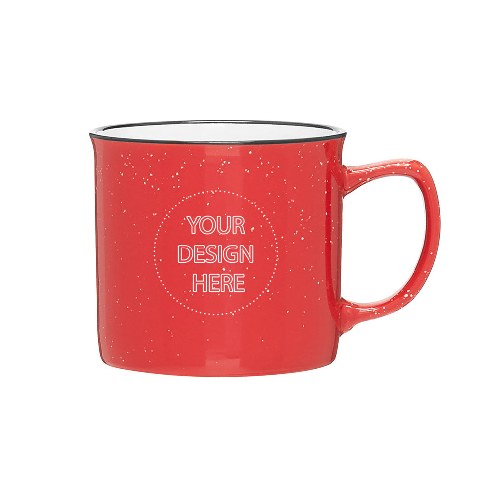 12 oz Speckled Stoneware Mug in red.