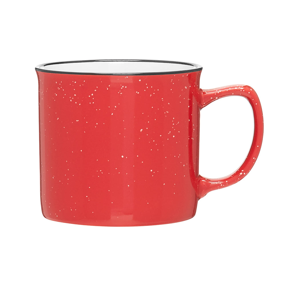 12 oz Speckled Stoneware Mug in red.