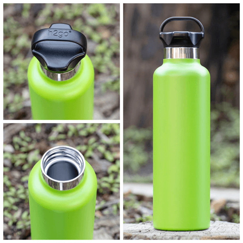 Customizable 24 oz Insulated Stainless Steel Ascent Bottle in lime example.