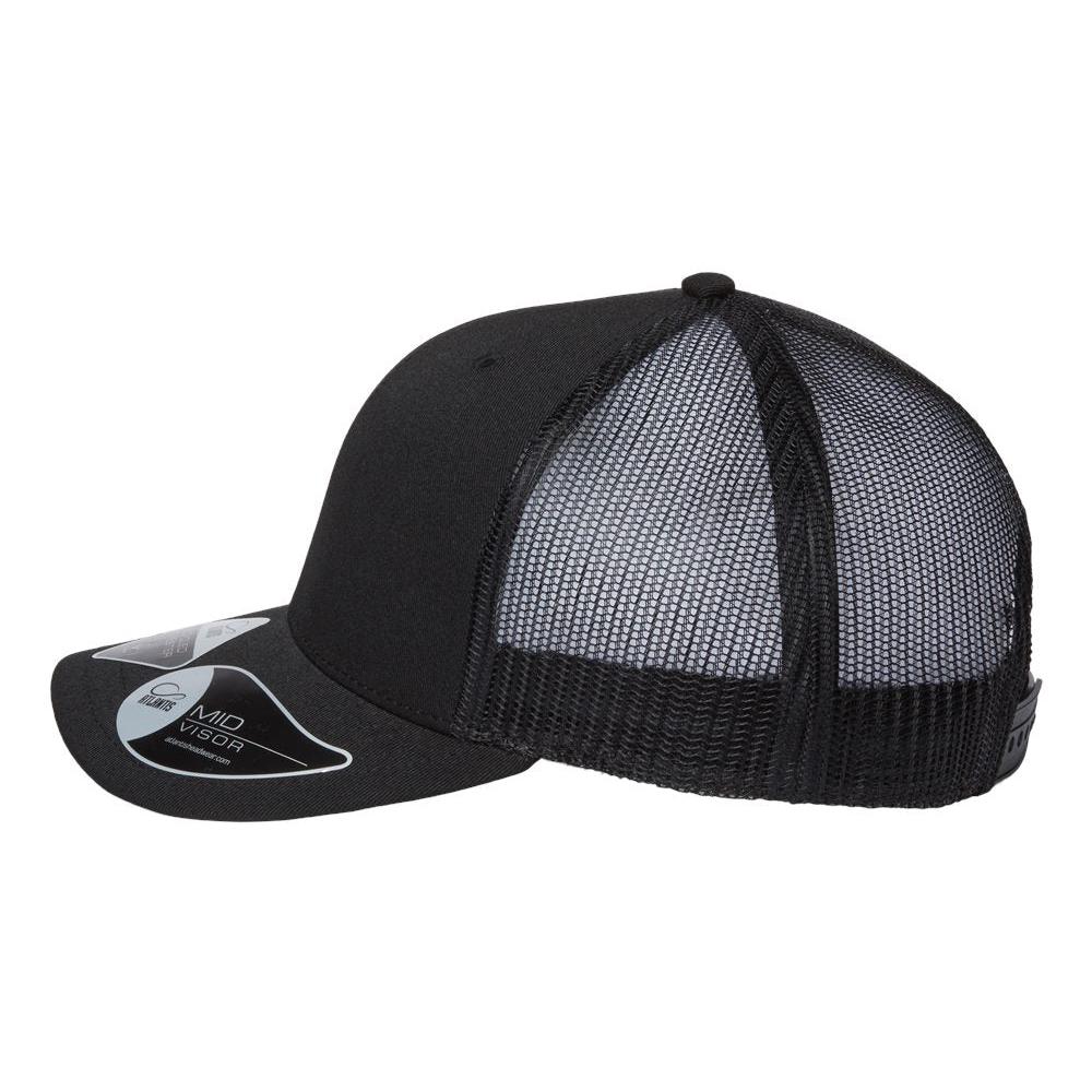 Customizable Atlantis Headwear Bryce Trucker Cap in black