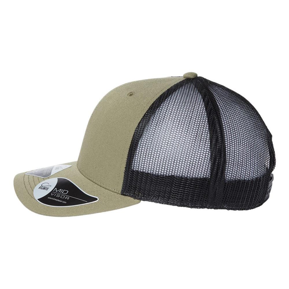 Customizable Atlantis Headwear Bryce Trucker Cap in  in olive