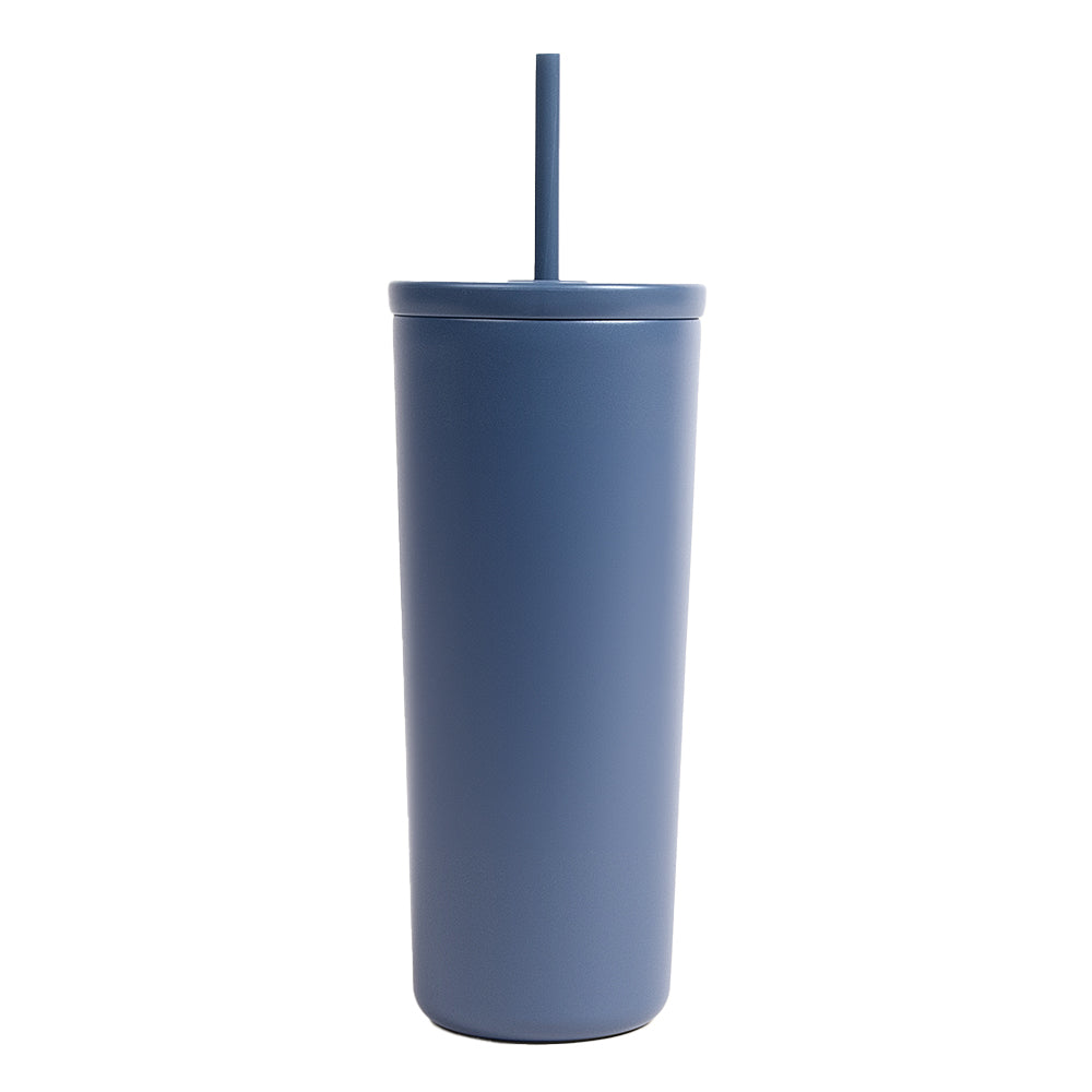 CREATED CO. 24OZ Stainless Steel COLD CUP with straw in blue