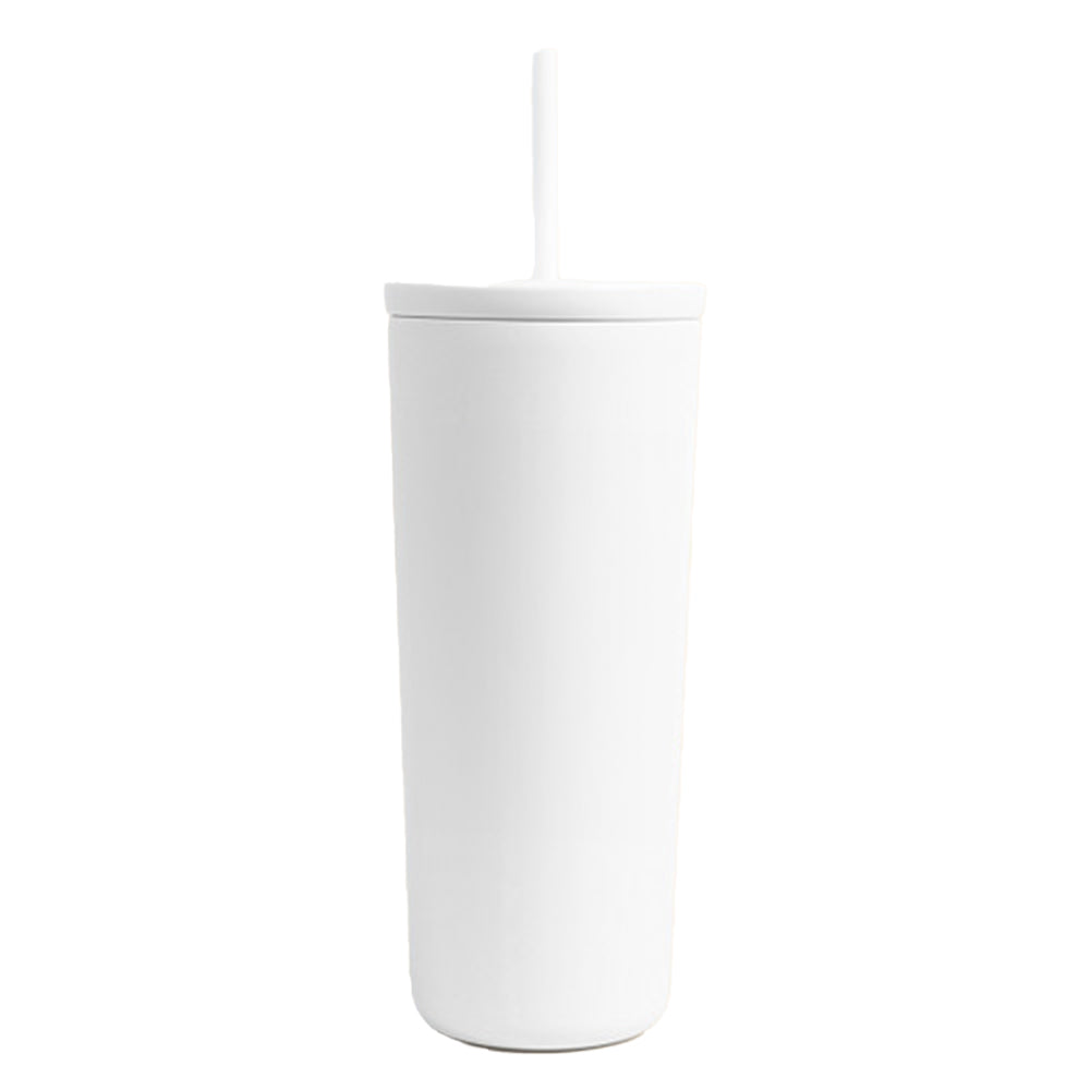 CREATED CO. 24OZ Stainless Steel COLD CUP with straw in white