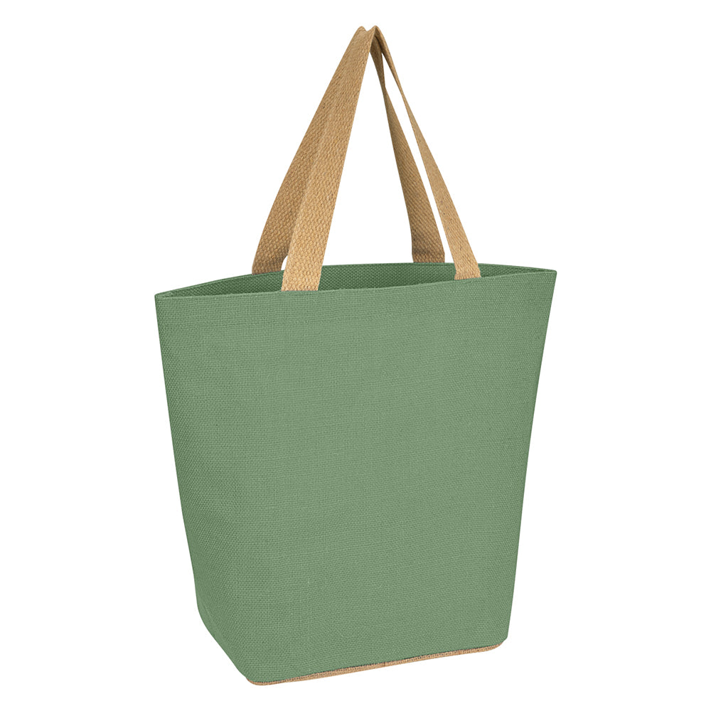 Marketplace Jute Tote Bag in green.