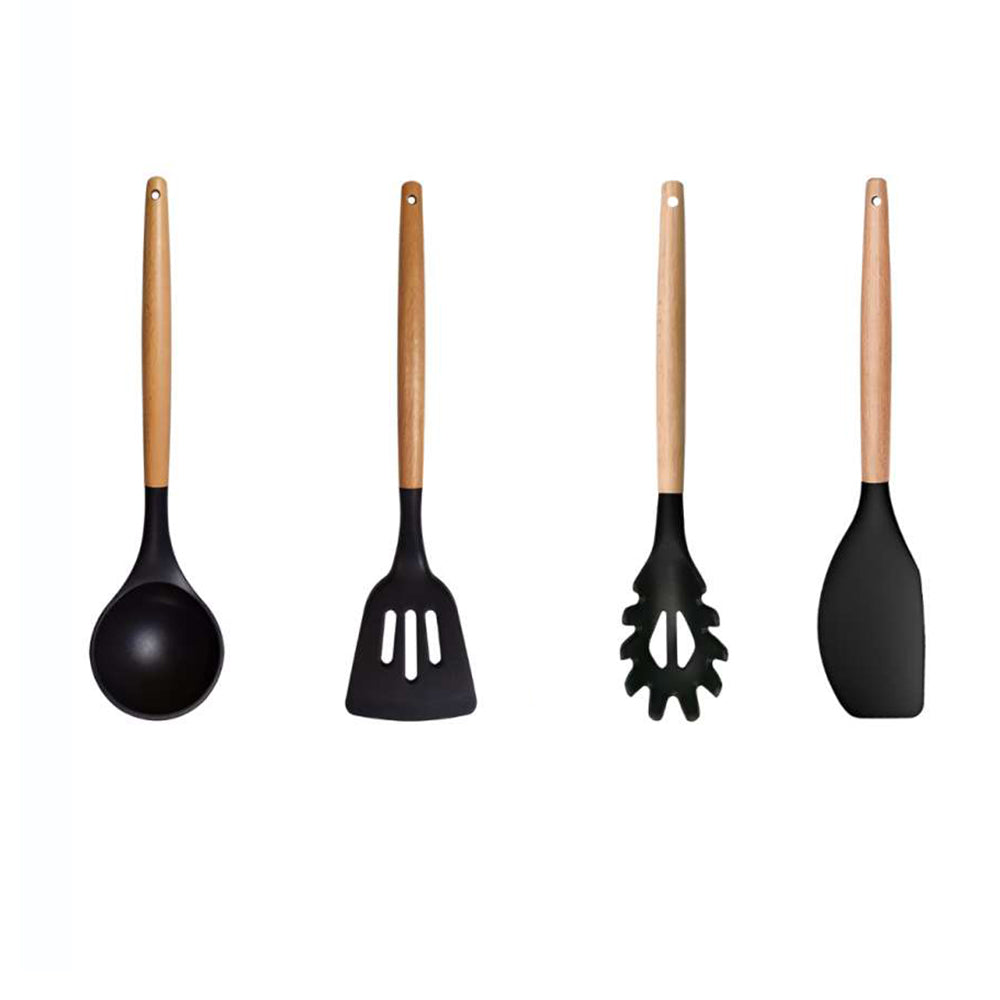 5-Piece Bamboo & Silicone Utensil Set