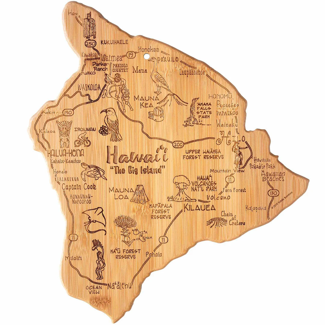 State Shaped Bamboo Cutting Board