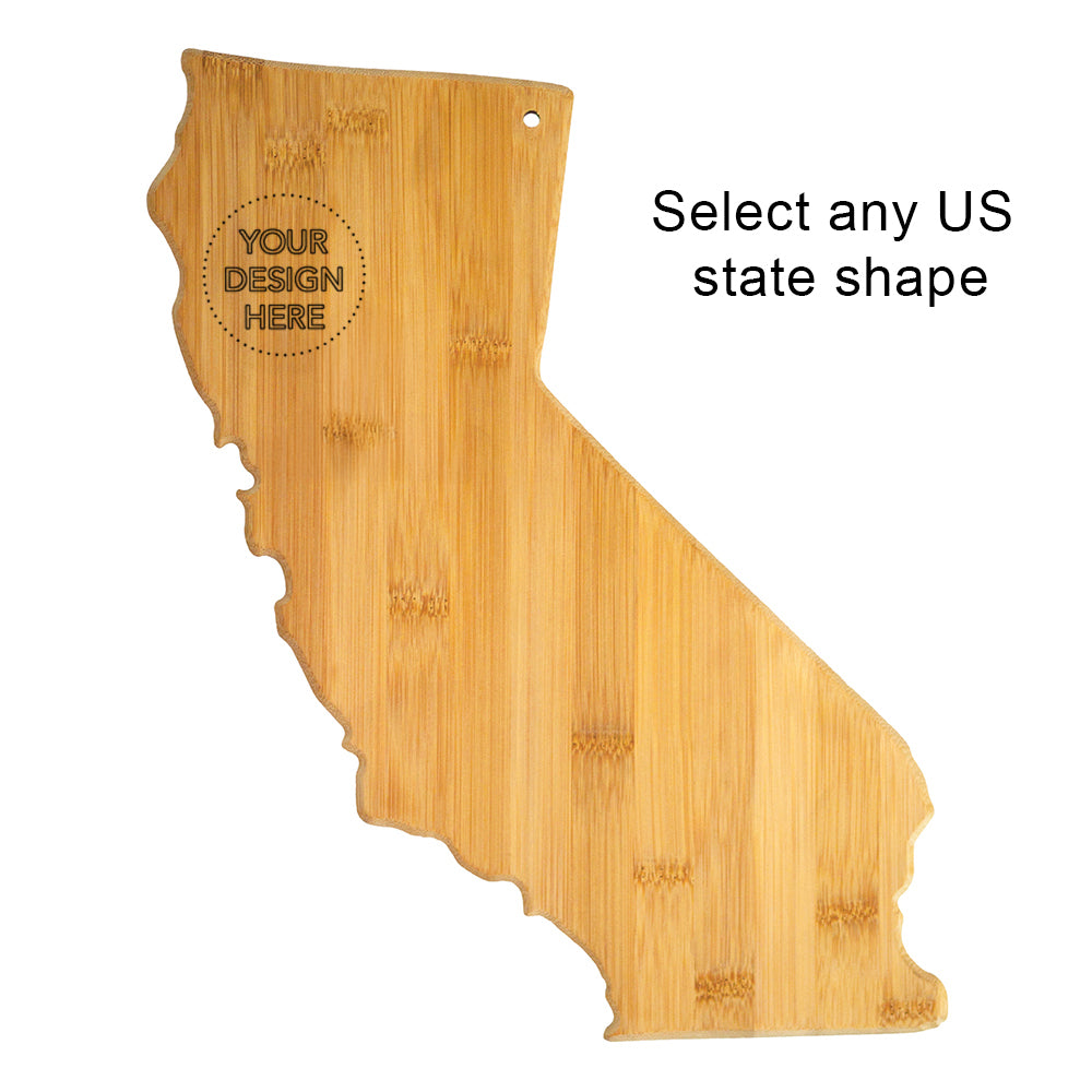 State Shaped Bamboo Cutting Board