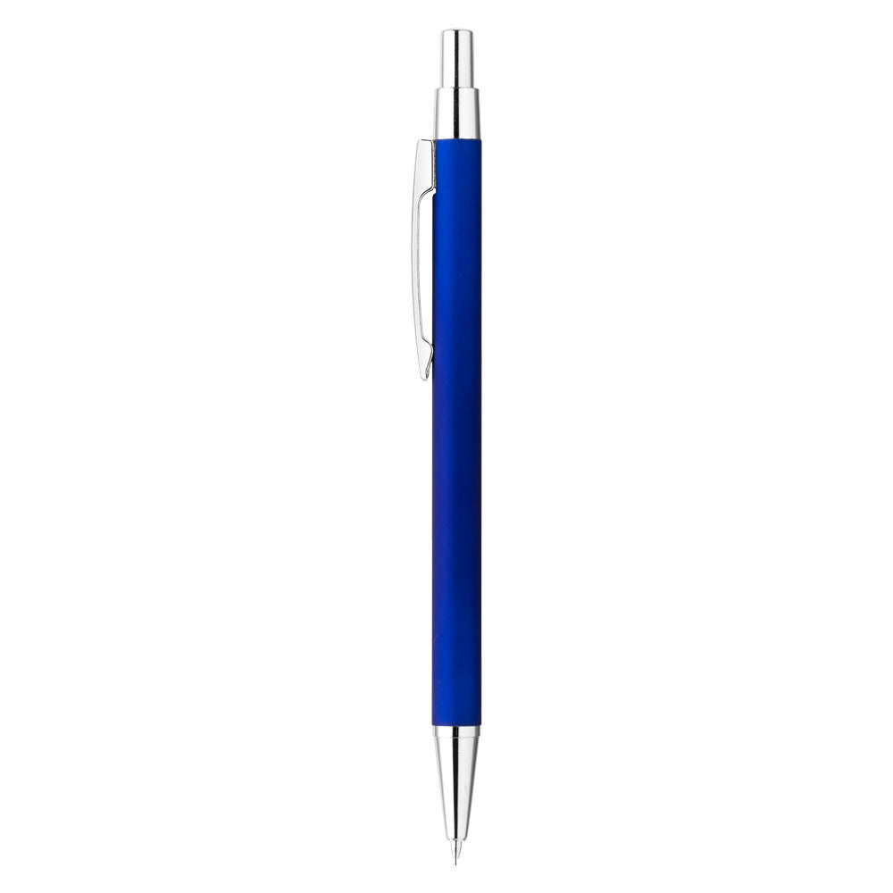 Customized derby soft touch metal mechanical pencil in blue.
