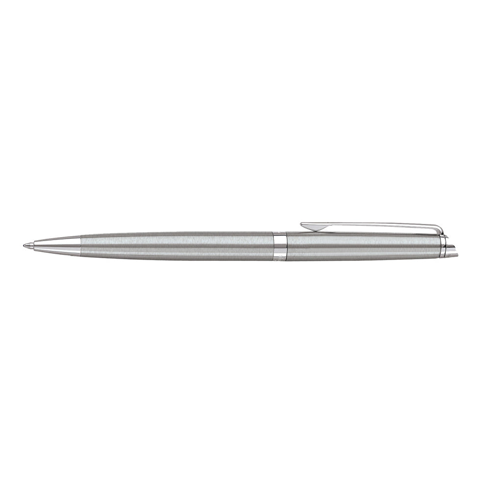 Customized hemisphere waterman stainless steel ballpoint pen in silver.