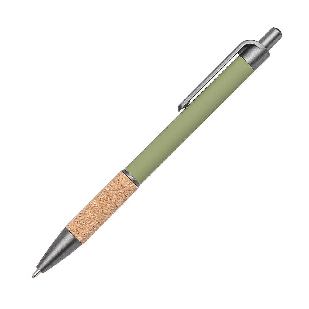 Customized otto aluminum cork pen in green.