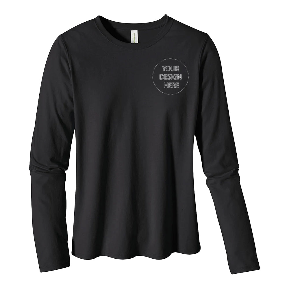 Customizable Econscious Organic Cotton women's long-Sleeve T-Shirt in black.