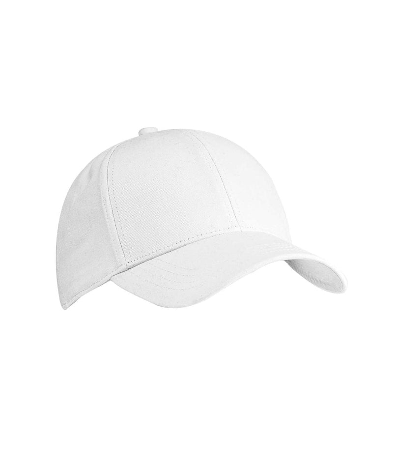 Customizable Econscious Organic Cotton 6-Panel Baseball Hat in white.