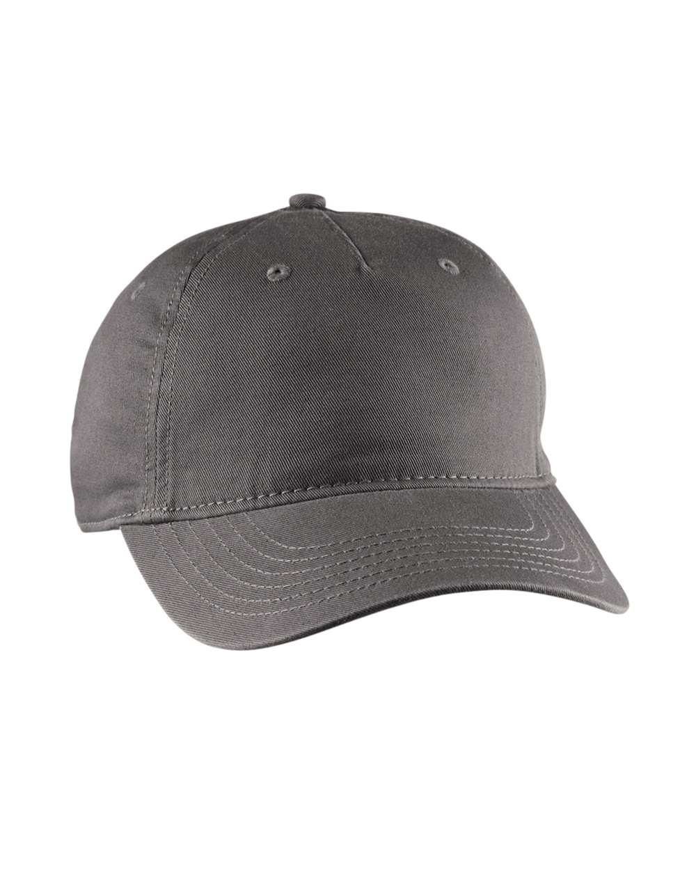 Customizable Econscious Organic Cotton 5-Panel Unstructured Baseball Hat in gray.