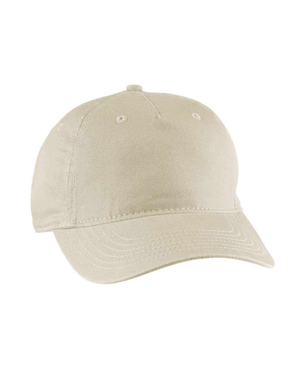 Customizable Econscious Organic Cotton 5-Panel Unstructured Baseball Hat in cream.