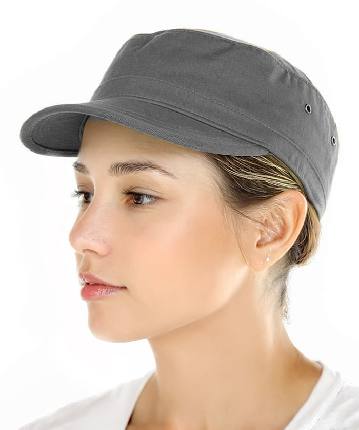 Gray Customizable Econscious Organic Cotton Corps Cap on model.