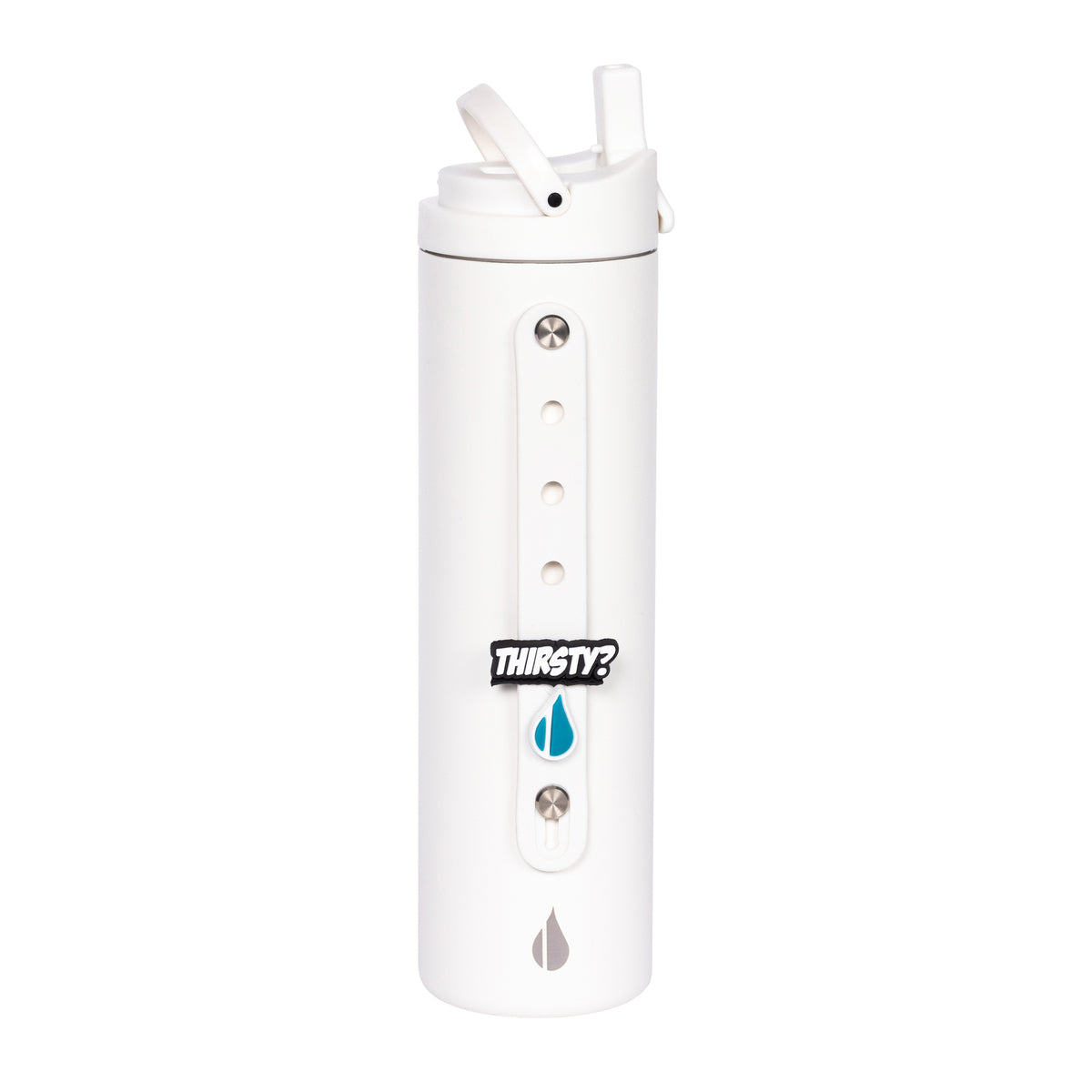 Elemental® 20 oz Stainless Steel Charm Bottle in white