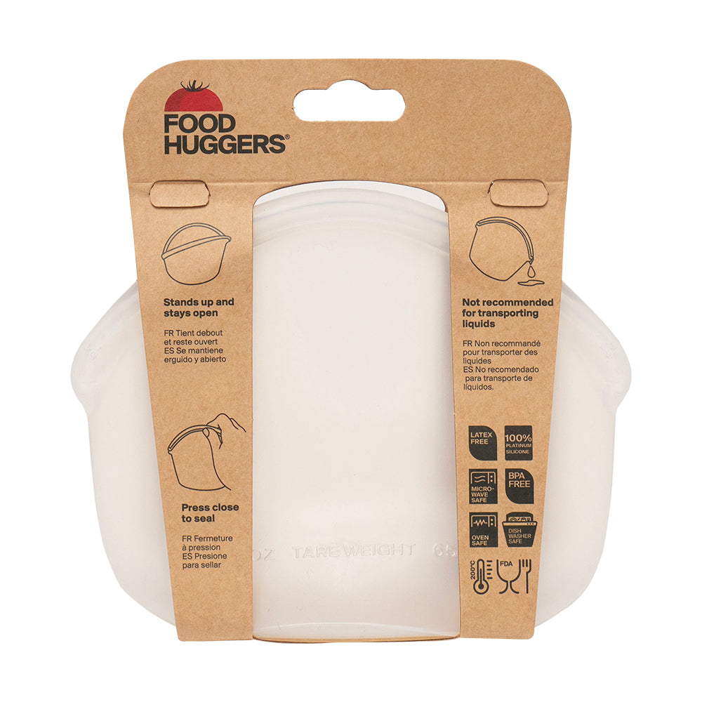 Food Huggers Reusable Silicone Hugger Bag® 13oz white in package