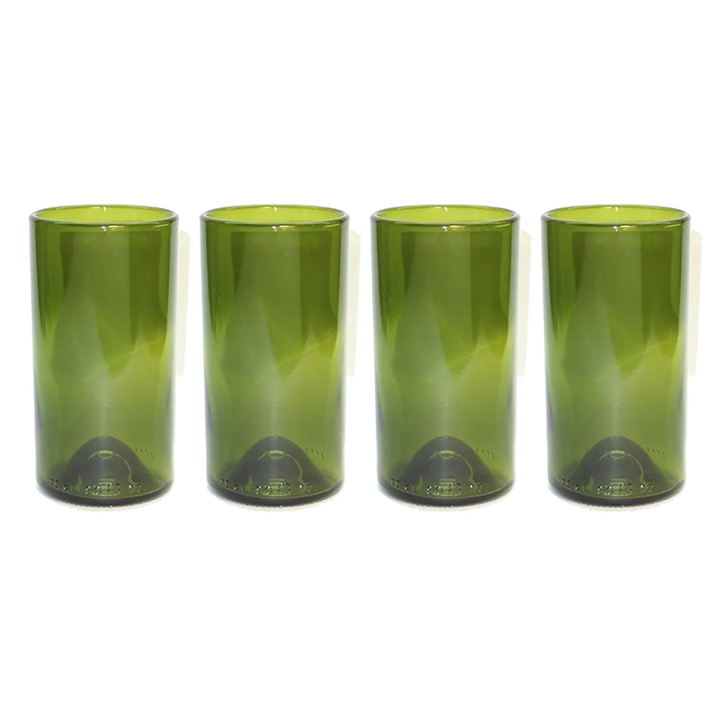 Customizable Recycled Refresh Glass 16 oz Drinking Glass - 4 Pack in green